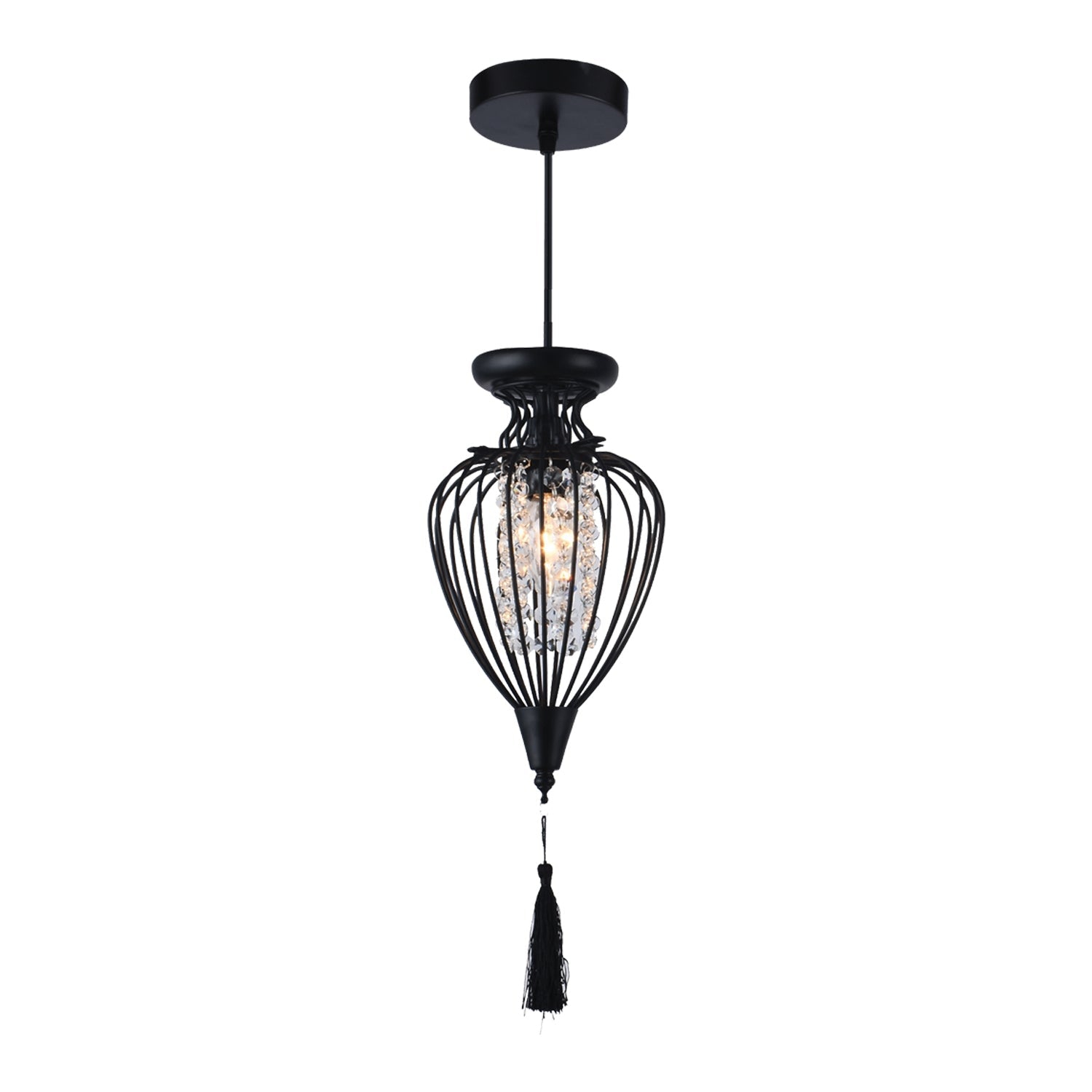 Xtricity - 1 Light Pendant, 9.1'' Width, From the QueensDown Collection, Black