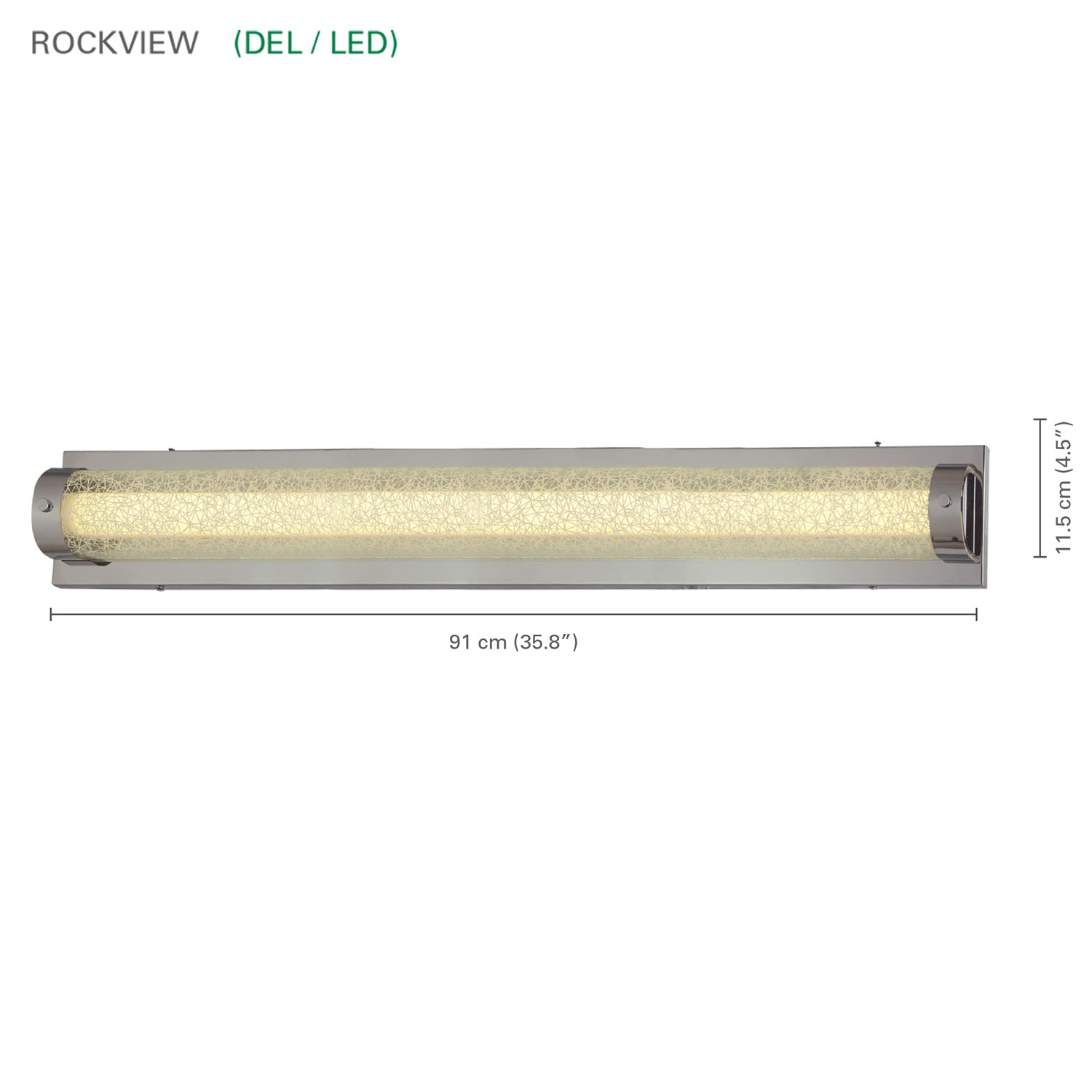 Xtricity - LED Vanity Light, 35.8'' Width, From the Rockview Collection, Chrome Finish