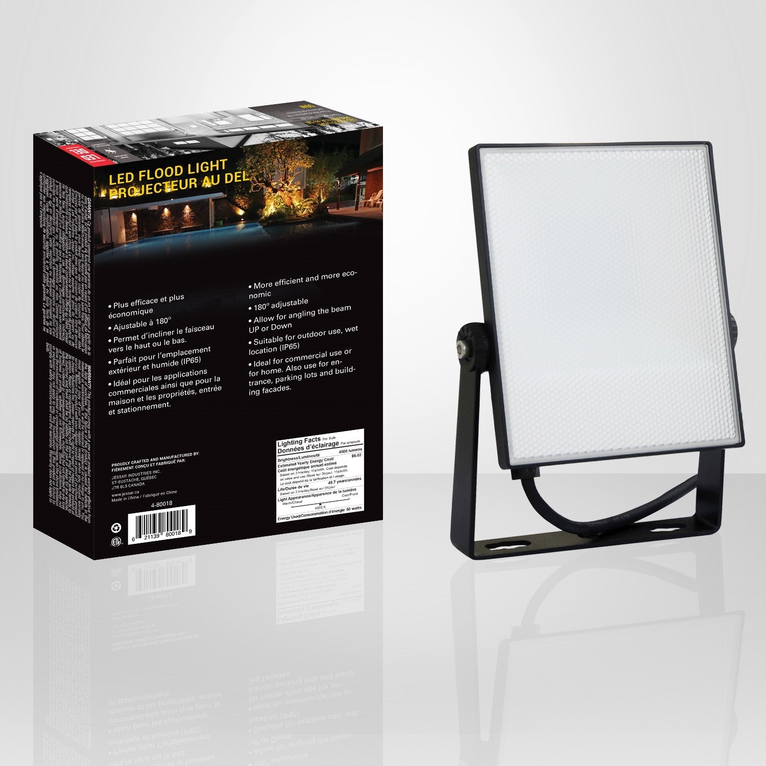 Xtricity - Waterproof LED Floodlight, 4500 Lumens, 50W, For Outdoor Use, 4000K Cool White