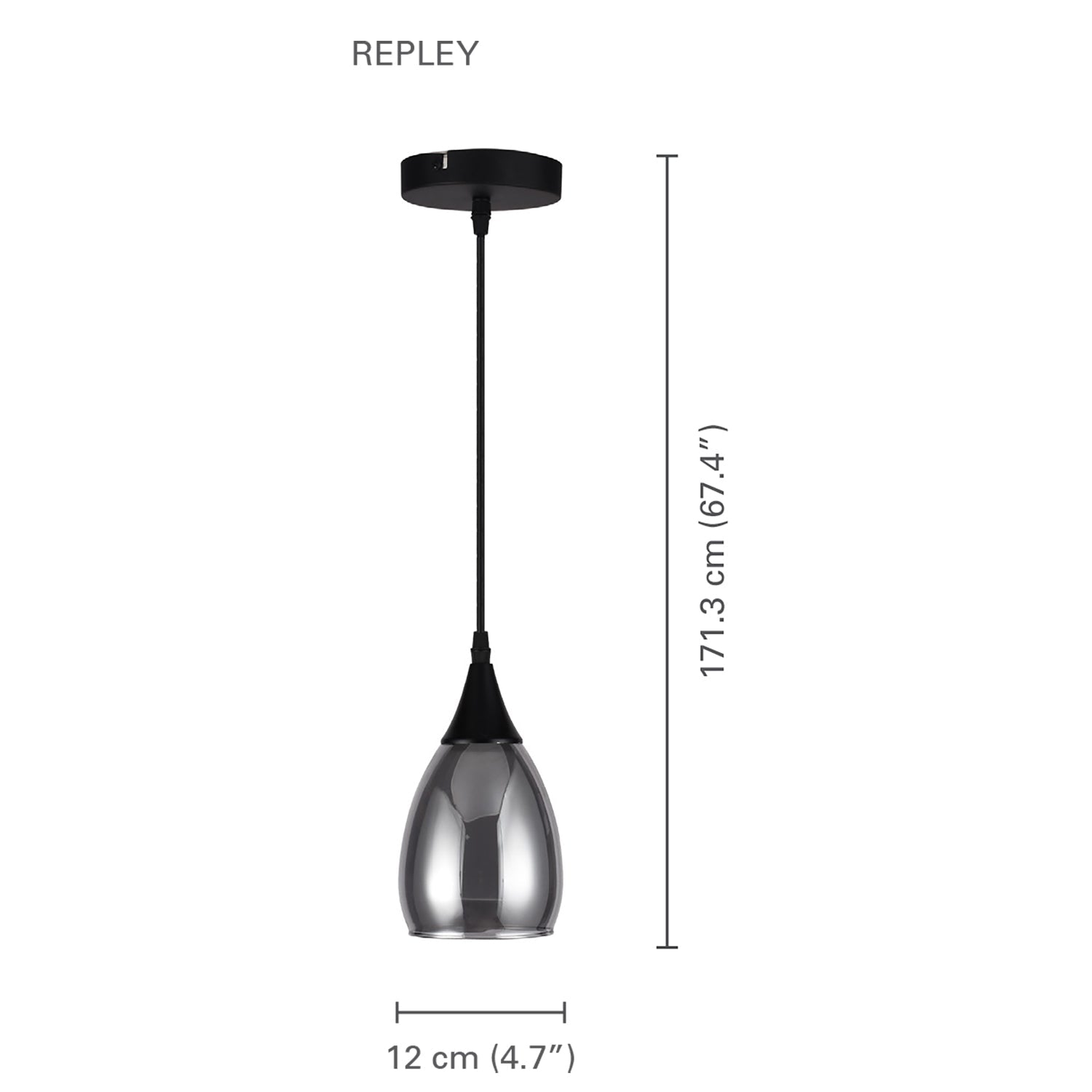 Xtricity – suspension à 1 lumières, largeur de 4,7 po, de la collection Repliey, noir