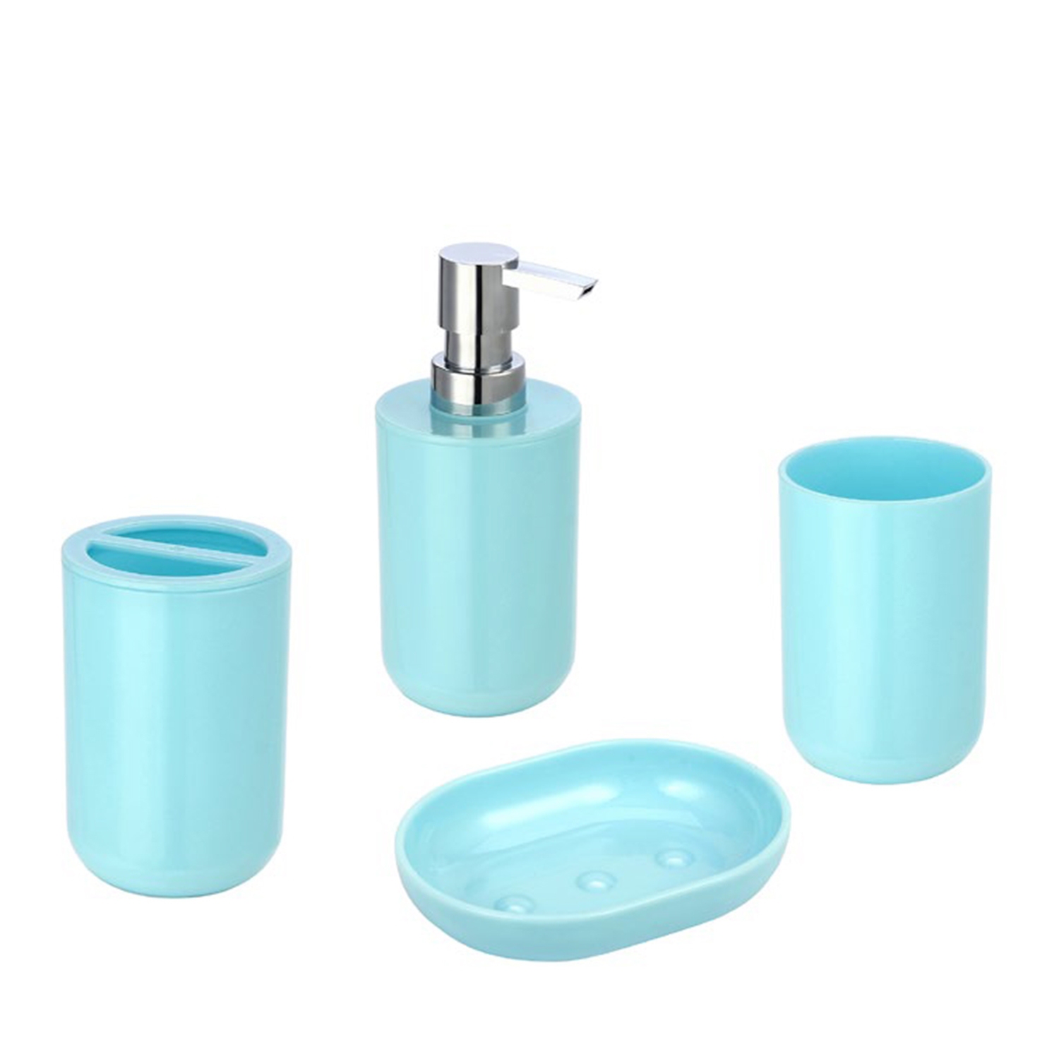 Jessar - 4 Piece Bathroom Accessory Set, Blue