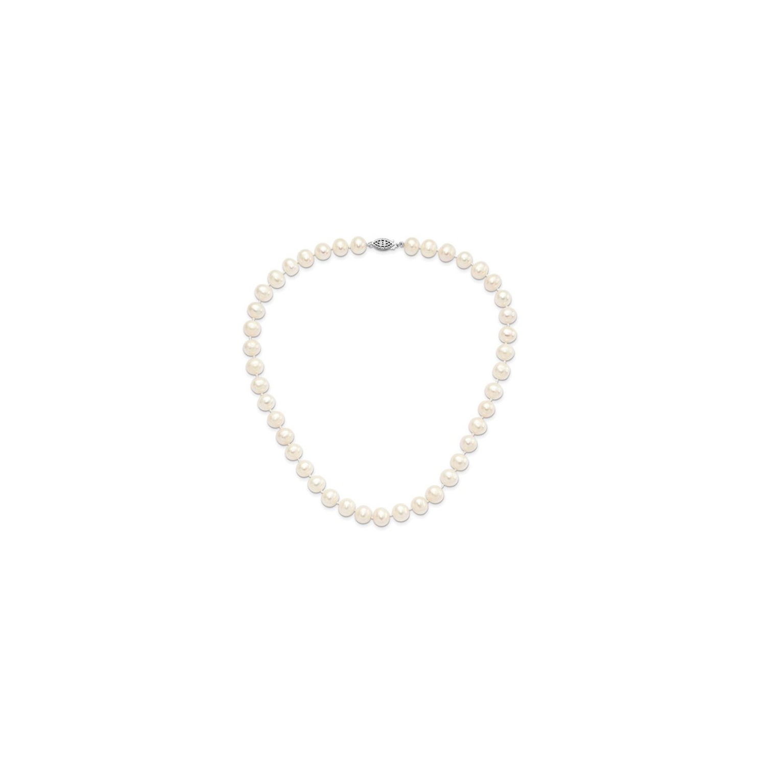 Sterling Argent 9-10mm Blanc Collier de perles de culture en eau douce