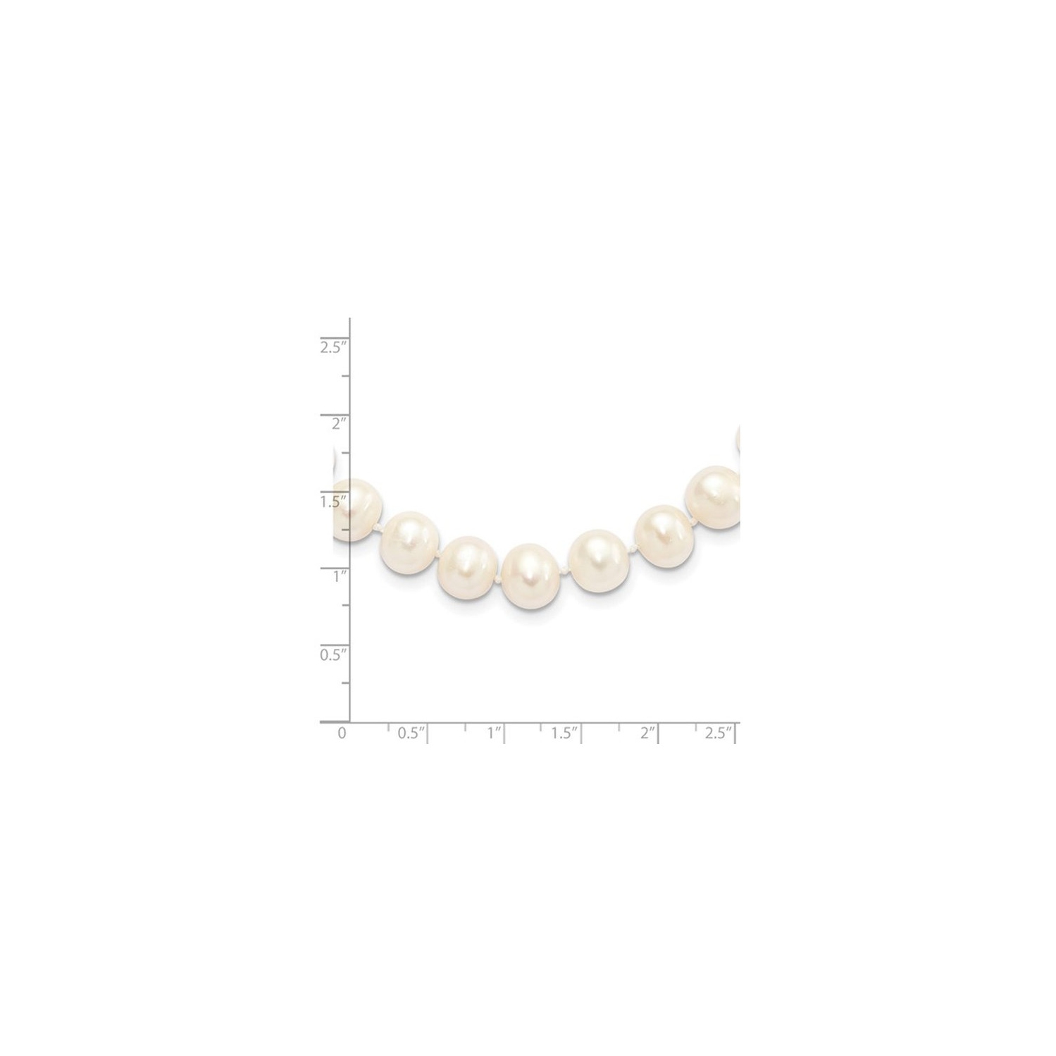 Sterling Argent 9-10mm Blanc Collier de perles de culture en eau douce