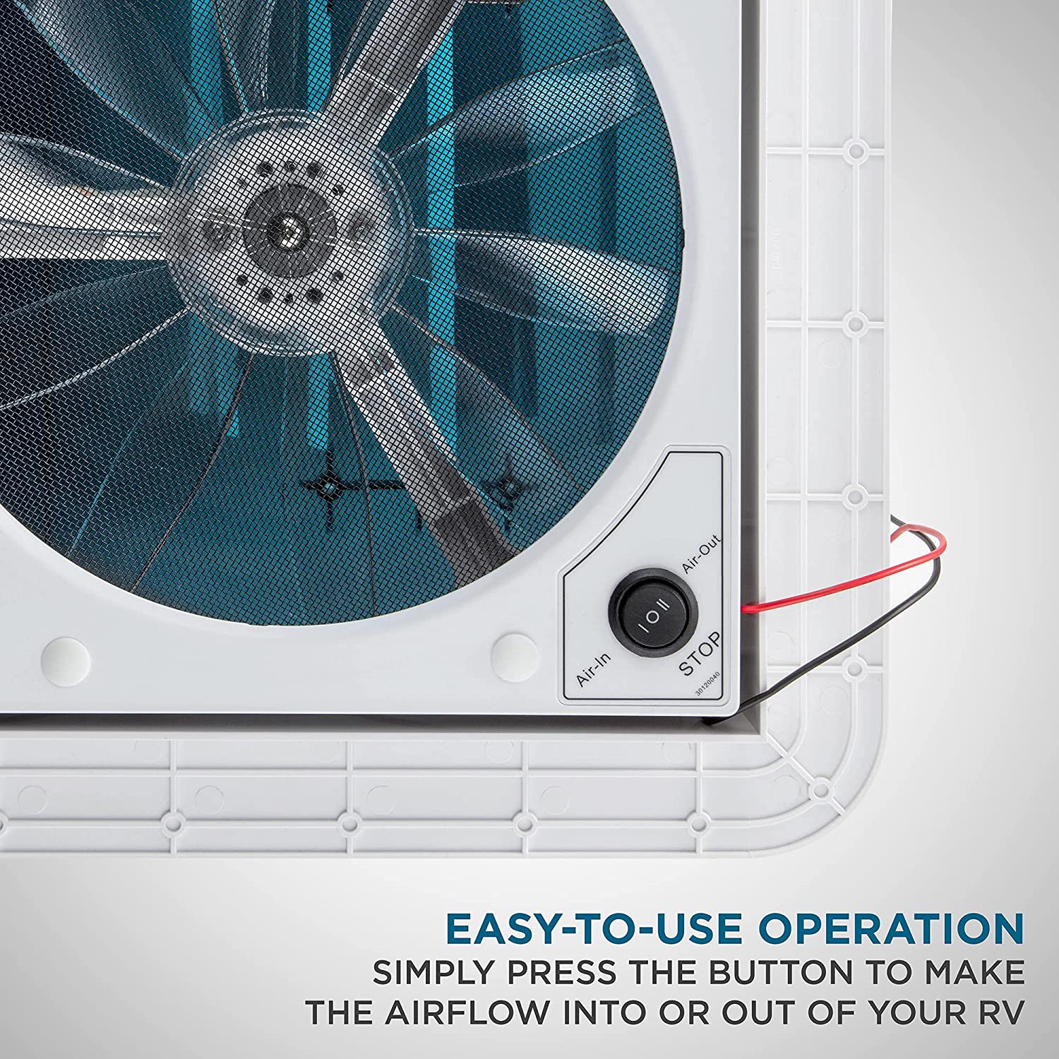 Hike Crew 11” RV Roof Vent Fan with LED Light | 12V Motorhome Vent Fan | Intake & Exhaust, Manual Open/Close & Smoked Lid | Includes Screws & Garnish