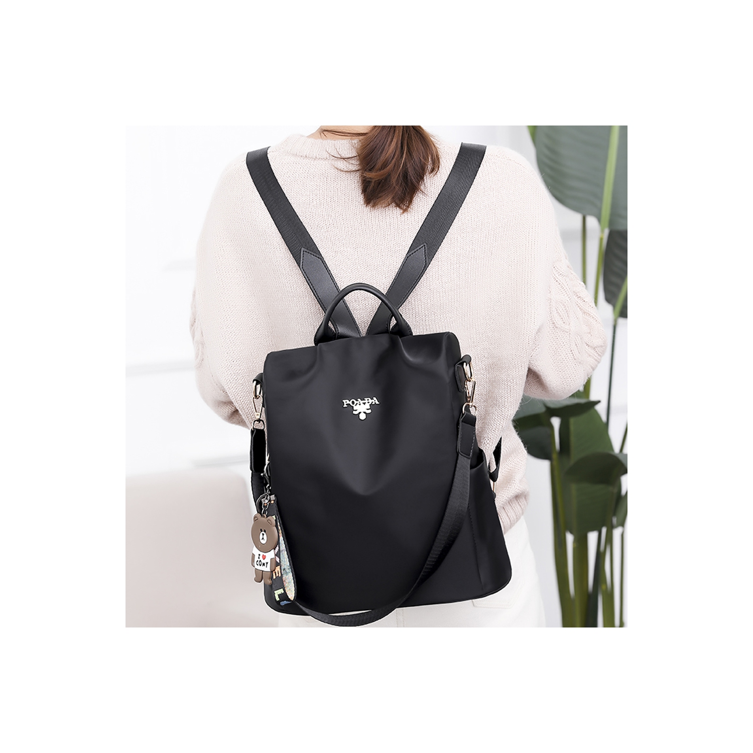 Sac à dos de jour/sac à main/sac à dos professionnel/voyage/sac anti-Theft de navor pour fille/femme - Noir