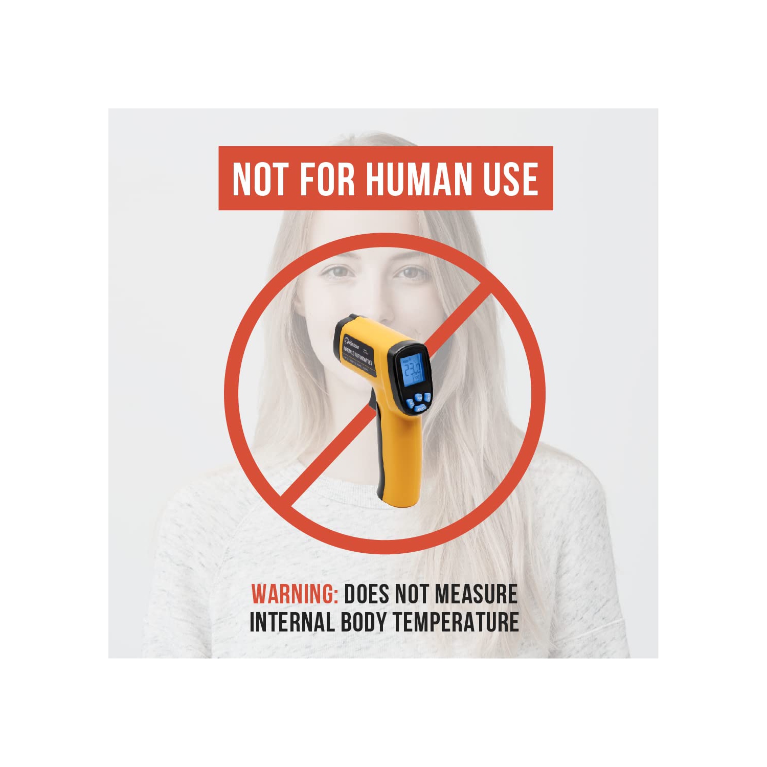 Chef Pomodoro Infrared Thermometer, Backlit LCD Display, -58℉～1022℉ Temperature Gun, (Not for Human-Use), Red Laser, Adjustable Emissivity, No Touch