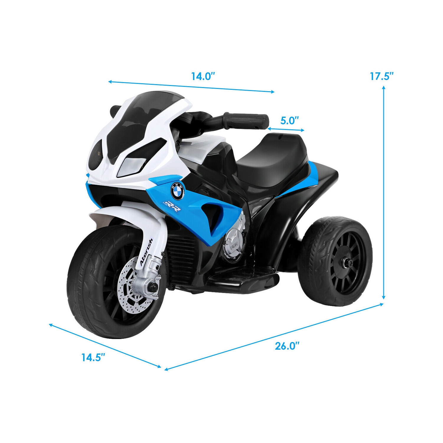 Topbuy 3 Wheels 12V Electric Truck w/ 2.4 GHZ Controller 6V Electric Kids Ride On Motorcycle BMW Licensed Car w/ Music&Light