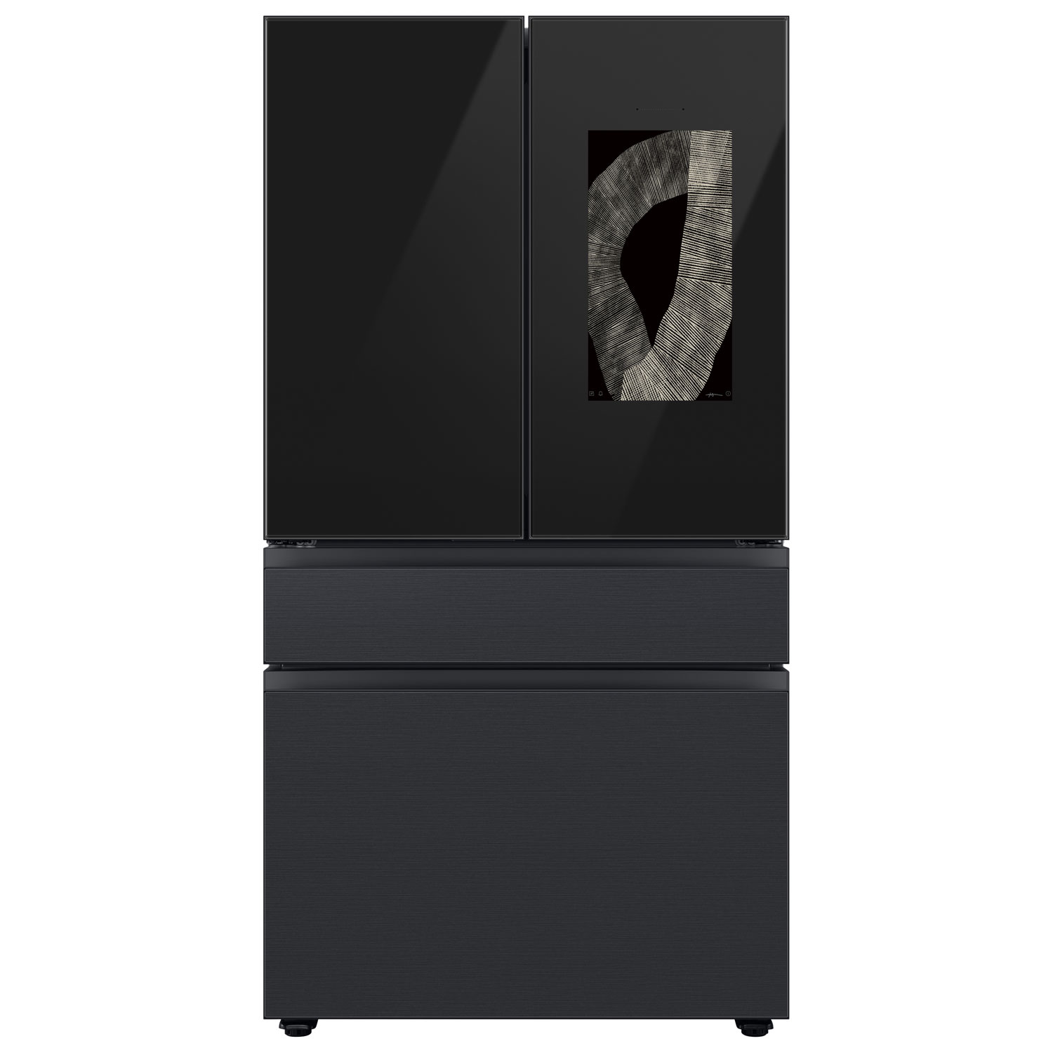 Samsung BESPOKE 36" 28.6 Cu. Ft. 4-Door French Door Refrigerator with Water & Ice Dispenser (RF29BB89008MAC) - Black