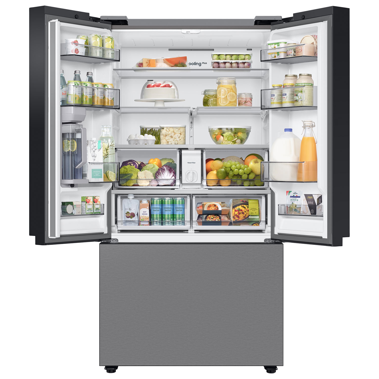 Samsung BESPOKE 36" 30.1 Cu. Ft. 3-Door French Door Refrigerator - Stainless Steel