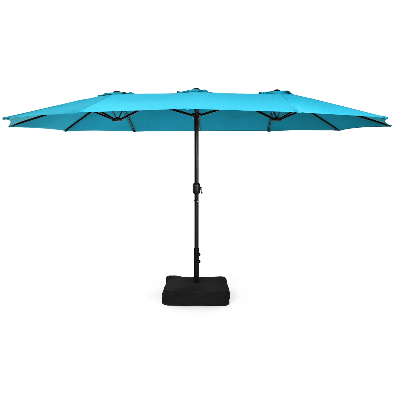 Parasol double de 4.57 m pour patio Costway, avec manivelle et base pour l’extérieur