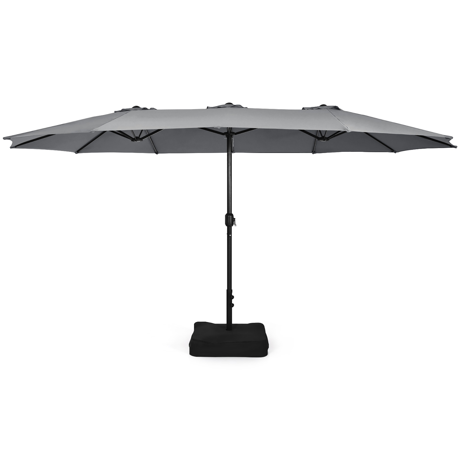 Costway 15FT Double-Sided Twin Patio Umbrella Outdoor Market W/ Crank & Base