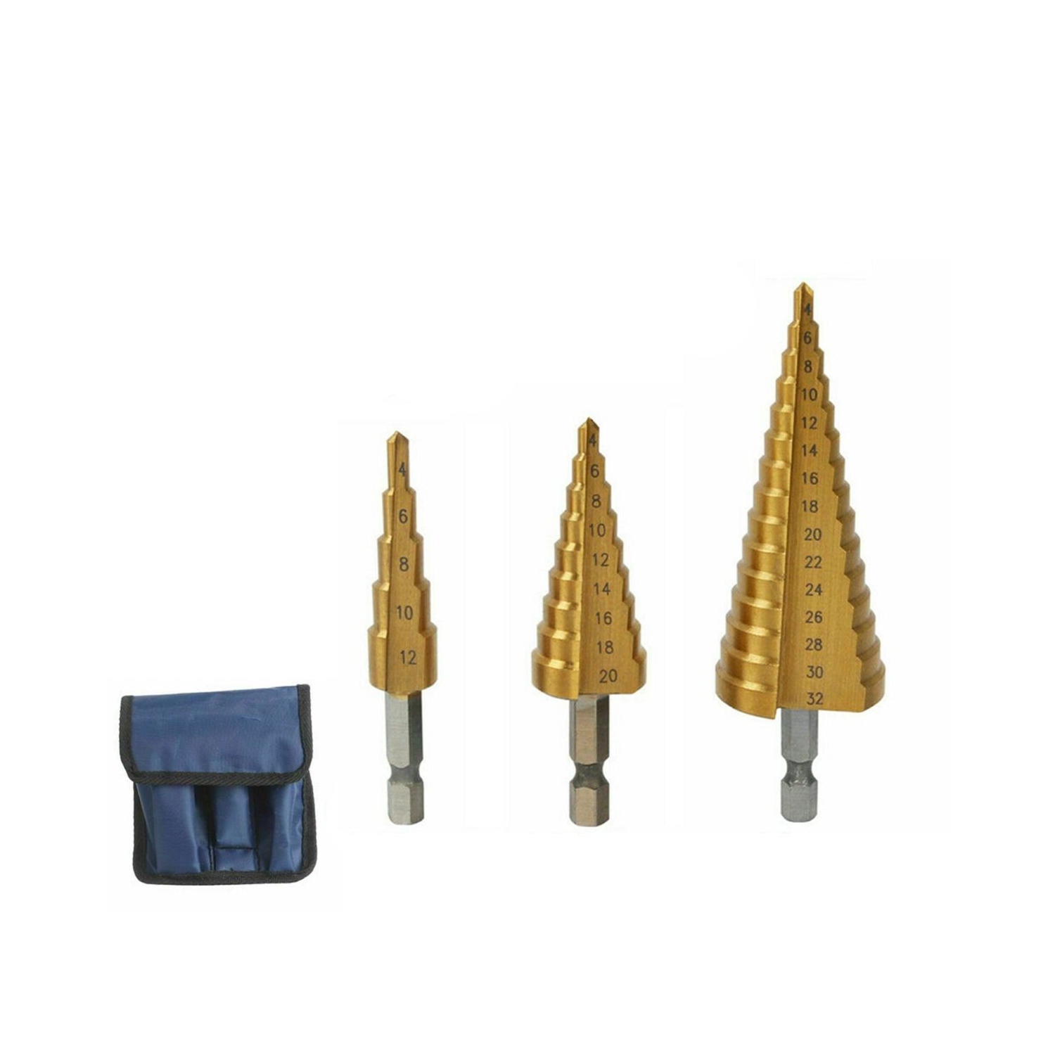 Mèche à mèche en titane haute vitesse pour perceuse à cône HSS de 3pcs mm combinée à un revêtement en titane. Plus performant et plus durable