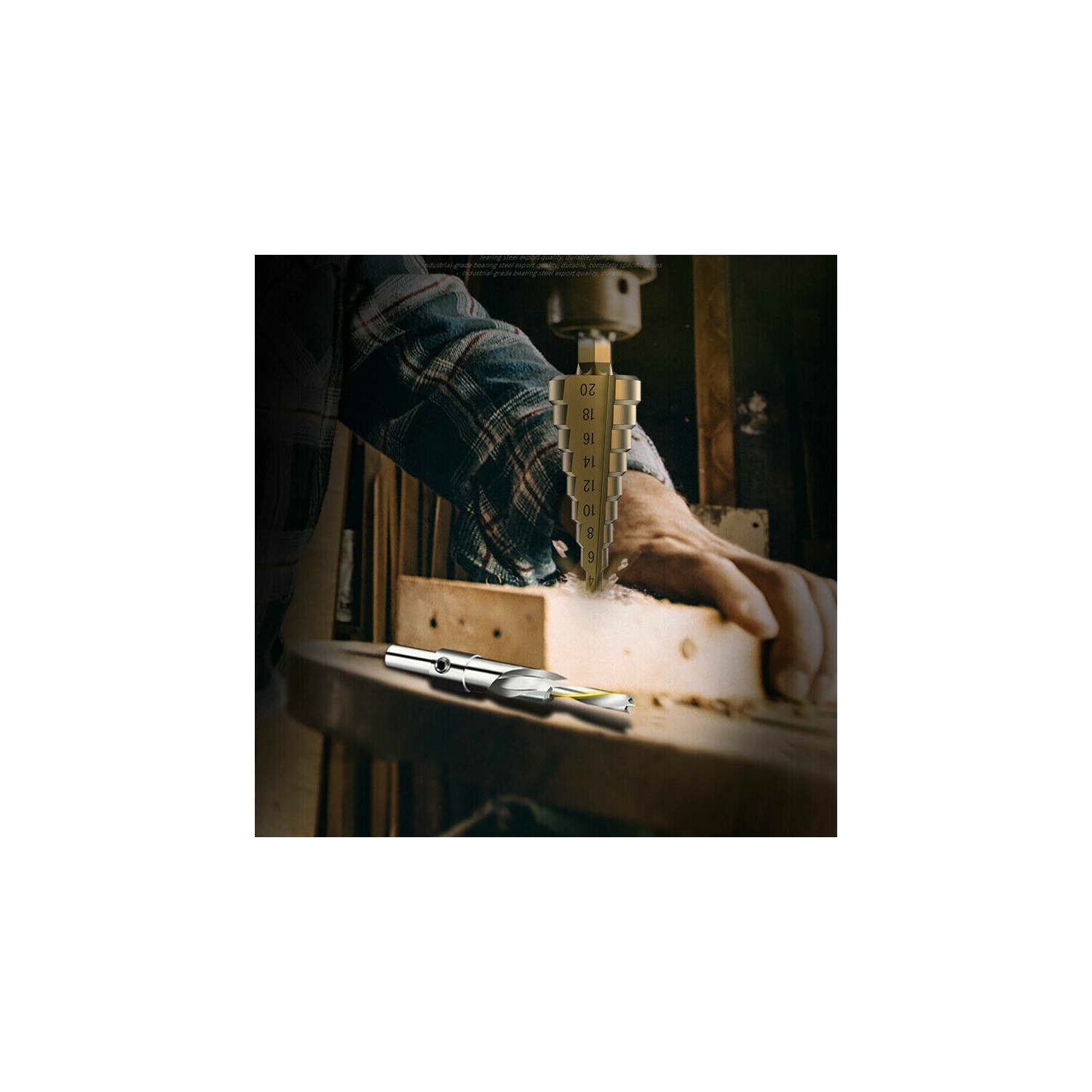 Mèche à mèche en titane haute vitesse pour perceuse à cône HSS de 3pcs mm combinée à un revêtement en titane. Plus performant et plus durable