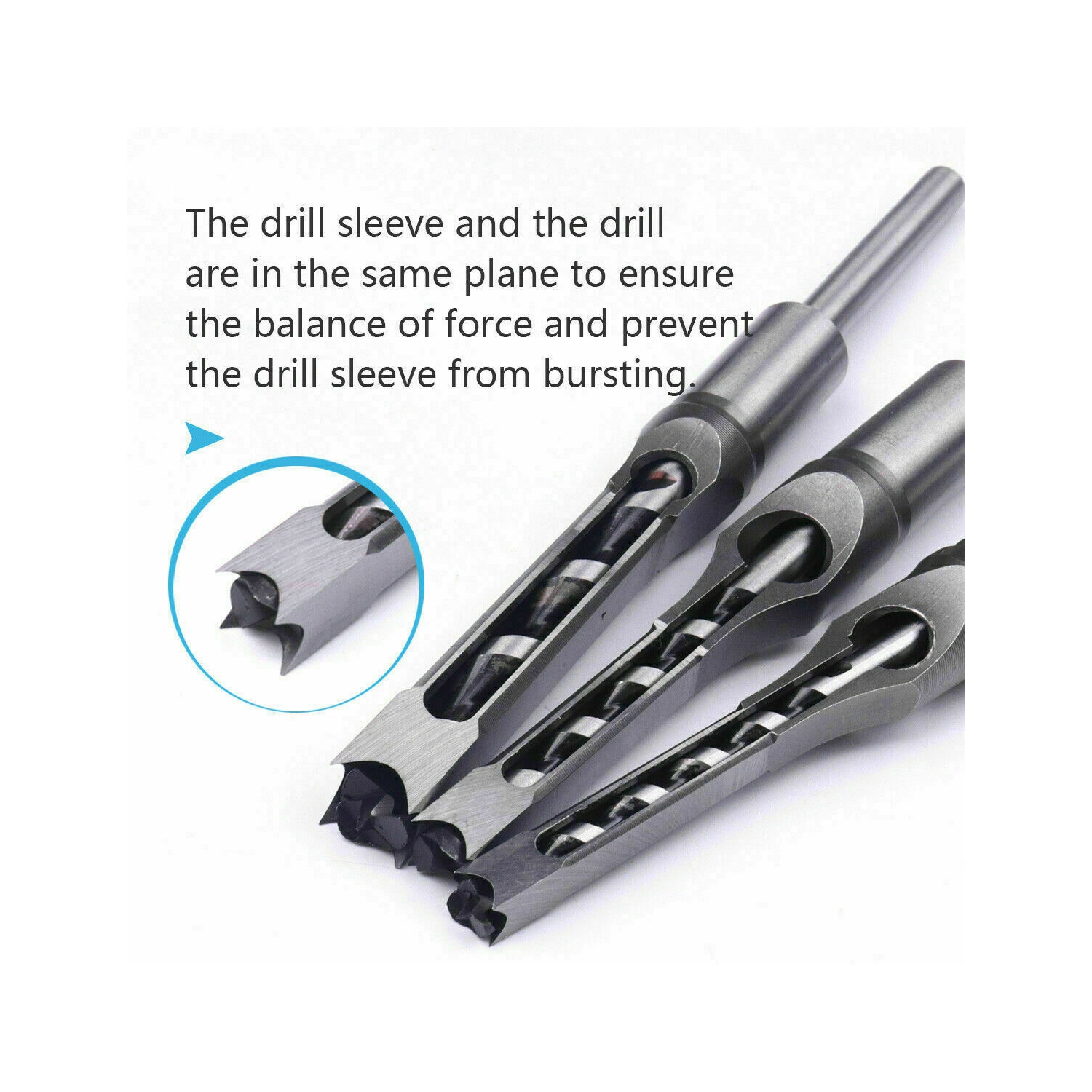 ISTAR – foret à mortaiser à trou carré pour scie à bois, 3 pièces, embout à mortaise à mortaise