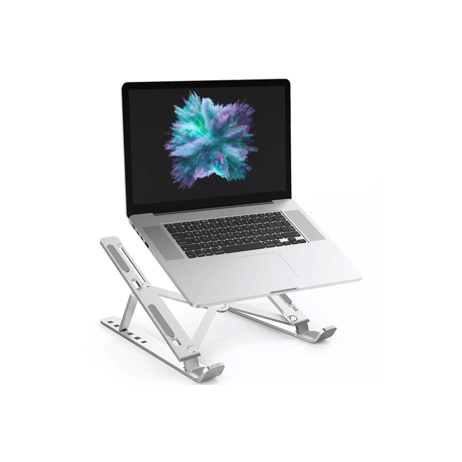 PrimeCables Foldable Aluminum Laptop Stand Portable Adjustable Riser for 12 - 17 inch Notebooks