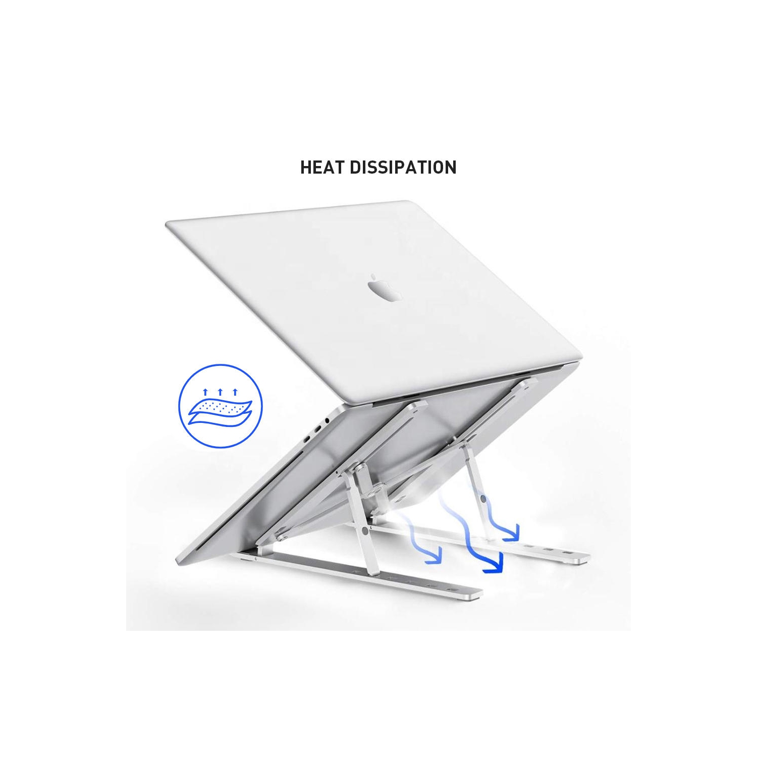 PrimeCables Foldable Aluminum Laptop Stand Portable Adjustable Riser for 12 - 17 inch Notebooks