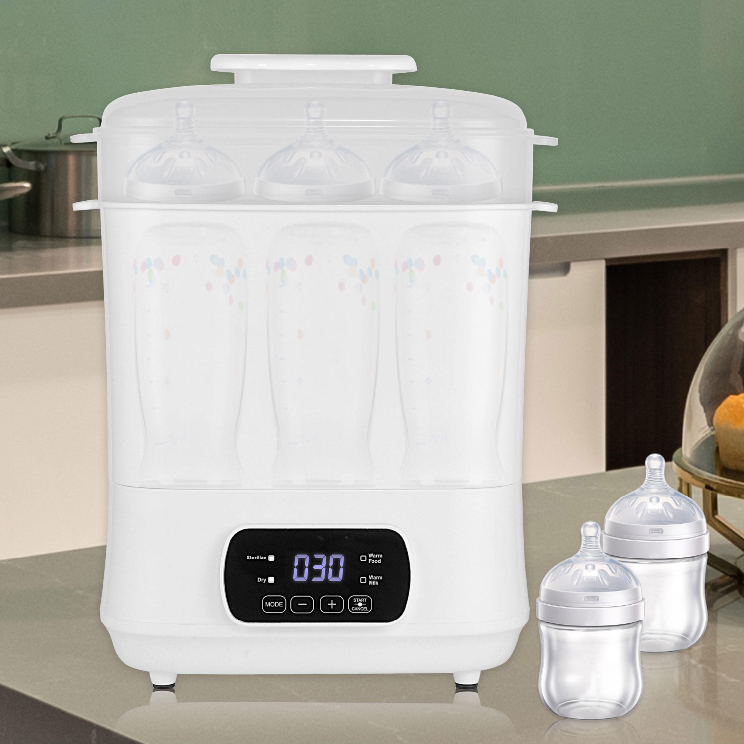 3 In 1 Electric Baby Bottle Sterilizer and Dryer, Baby Feeding Bottle Warmer, Multifunctional Baby Steam Bottle Sanitizer, BPA-Free