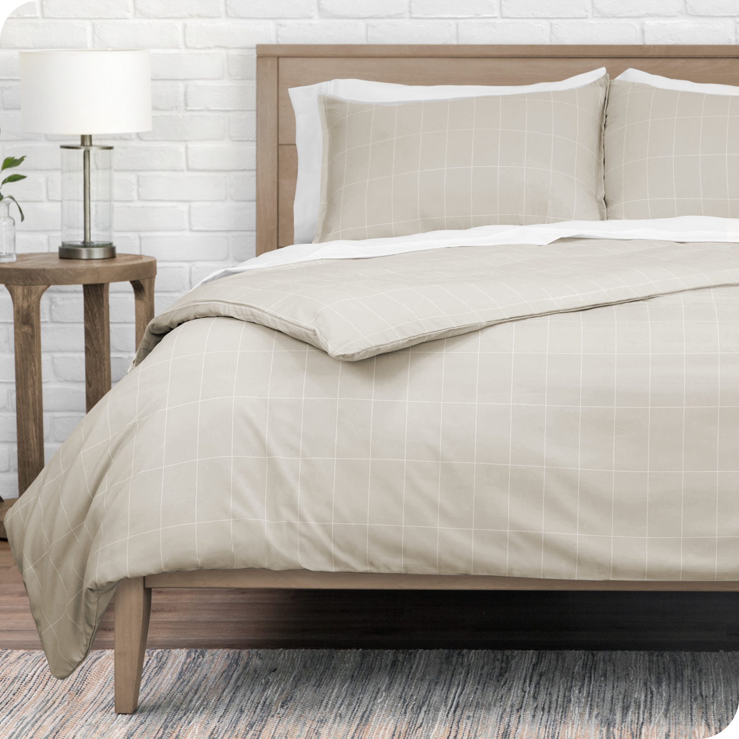 Bare Home Duvet Cover and Sham Set - Premium 1800 Ultra-Soft Brushed Microfiber - Hypoallergenic, Easy Care, Wrinkle Resistant - King/Cal King, Grid