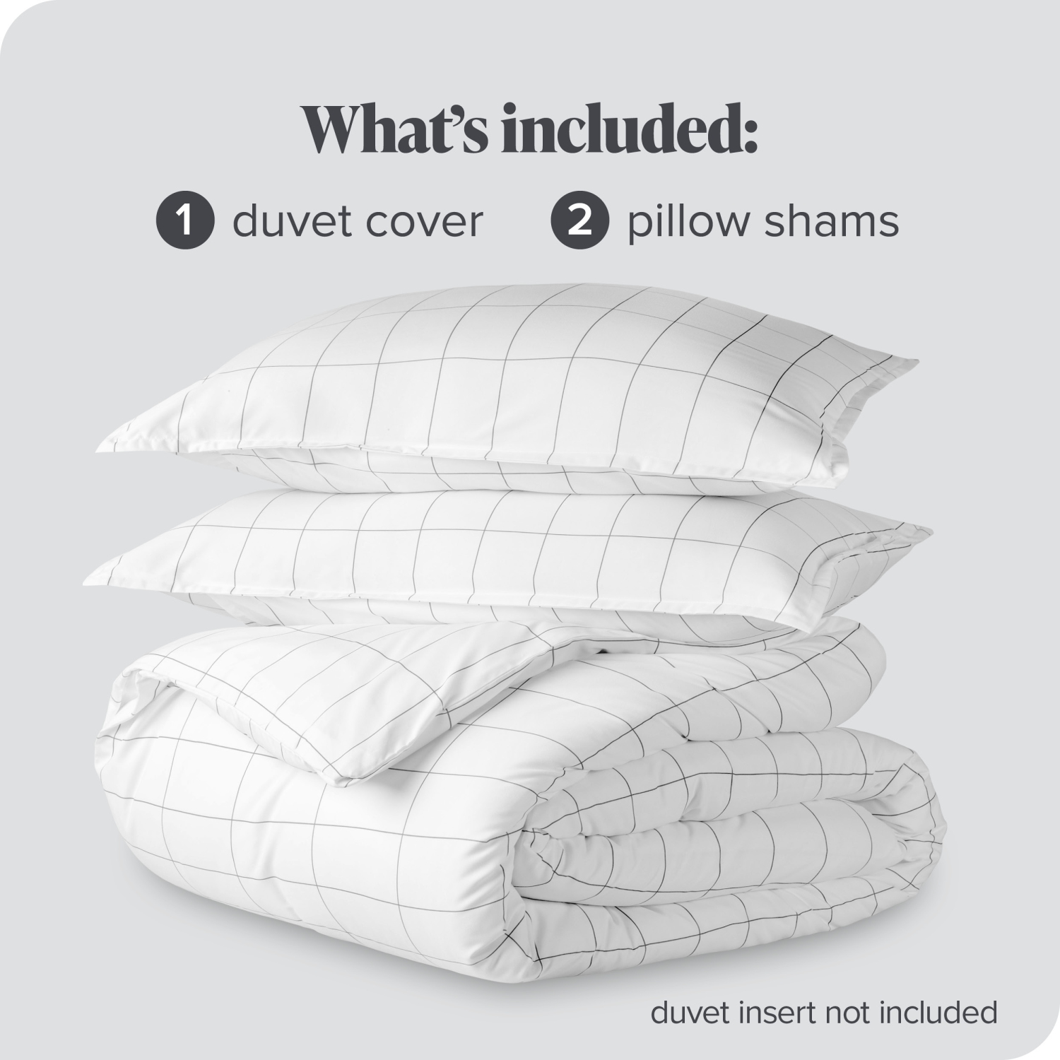 Bare Home Duvet Cover and Sham Set - Premium 1800 Ultra-Soft Brushed Microfiber - Hypoallergenic, Easy Care, Wrinkle Resistant - Queen, Grid –