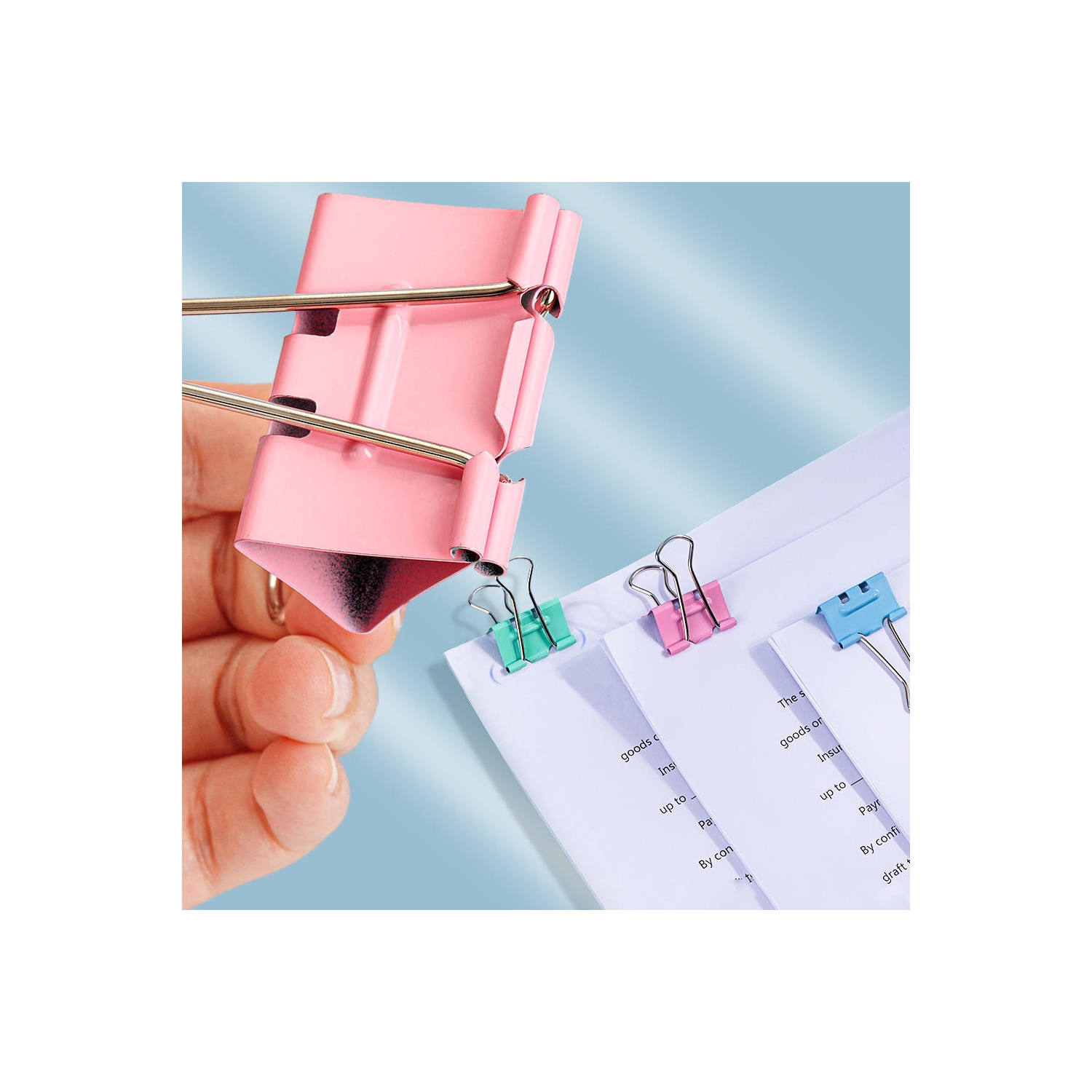 70 pcs/boîte de pinces à reliure réutilisables, taille mixte de 3/4", 1", 1-1/4", comprend 40 pièces de 3/4", 20 pièces de 1" et 10 pièces de 1-1/4"