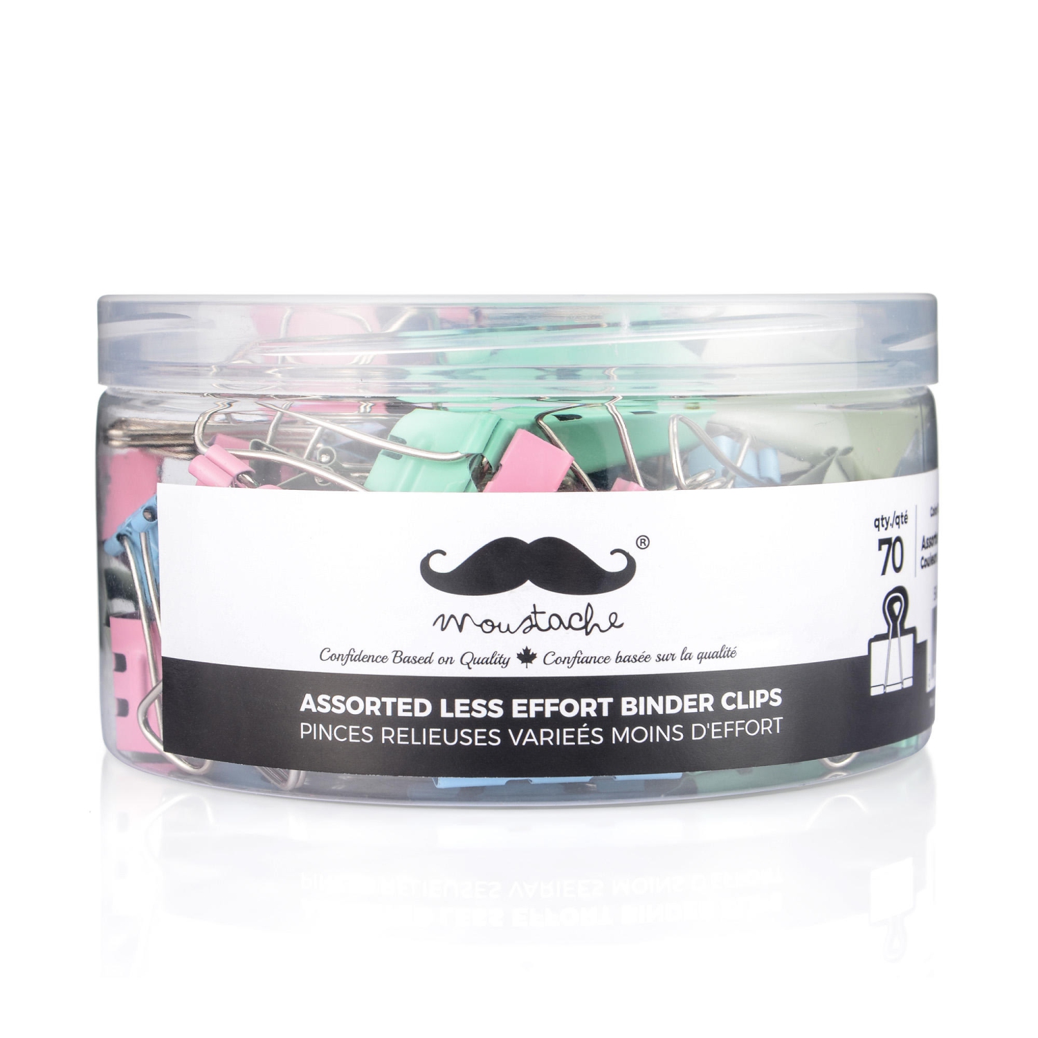 70 pcs/boîte de pinces à reliure réutilisables, taille mixte de 3/4", 1", 1-1/4", comprend 40 pièces de 3/4", 20 pièces de 1" et 10 pièces de 1-1/4"