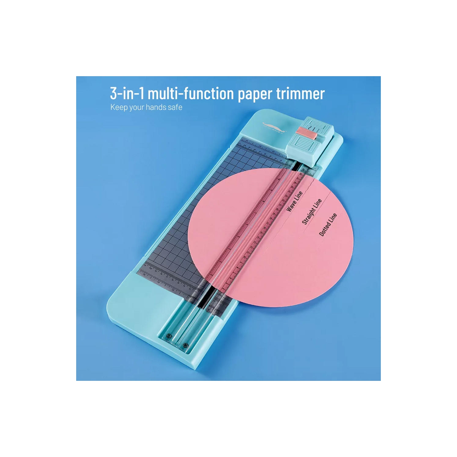 Moustache® 3-en-1 multifonction 3 formes et tout en un coupe-papier artisanal lame en métal pour la maison/l'école/le bureau