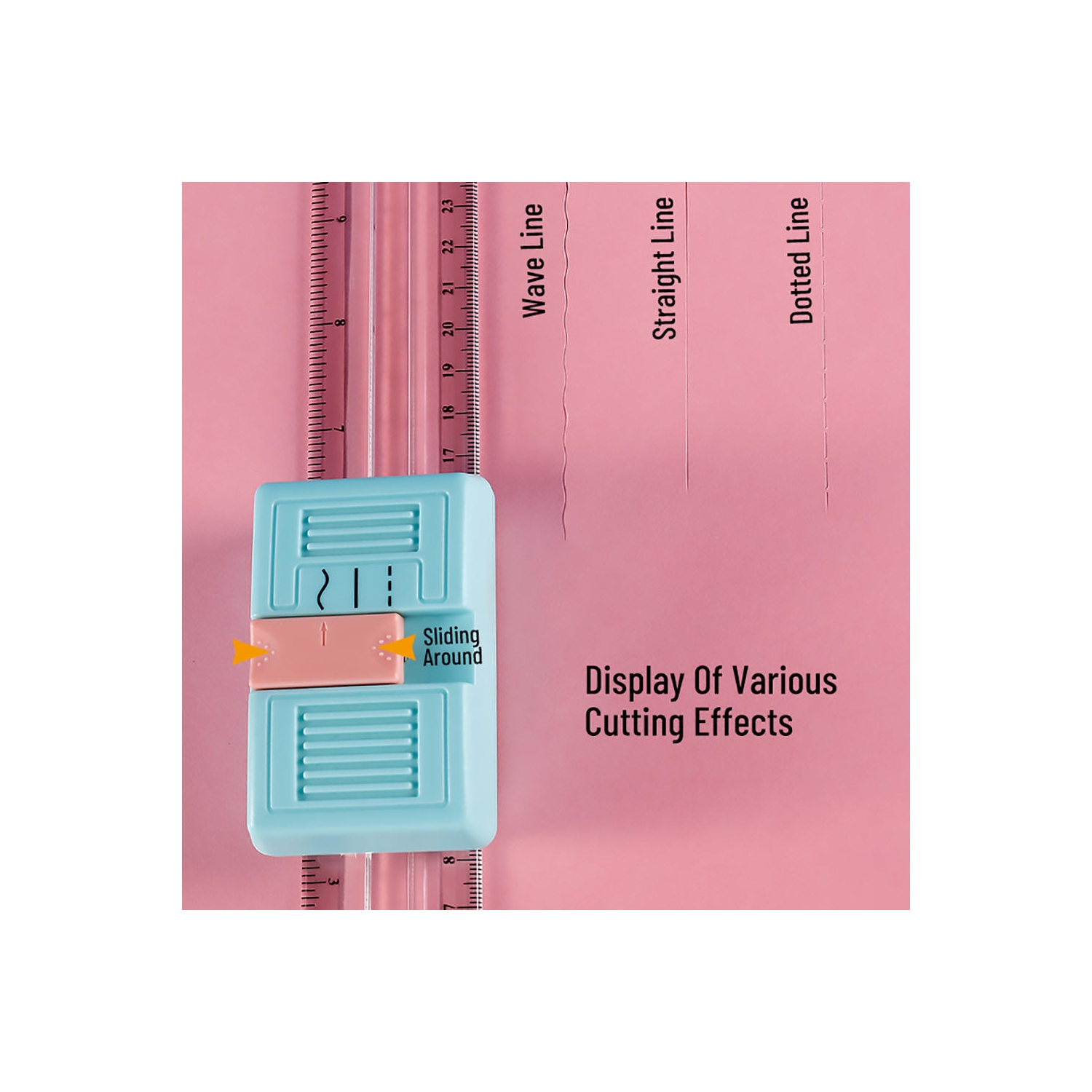 Moustache® 3-en-1 multifonction 3 formes et tout en un coupe-papier artisanal lame en métal pour la maison/l'école/le bureau