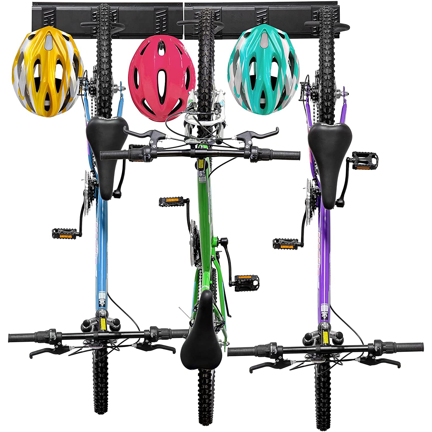 RaxGo Wall Bike Rack 3 Bicycle hooks and 3 Helmet Hooks
