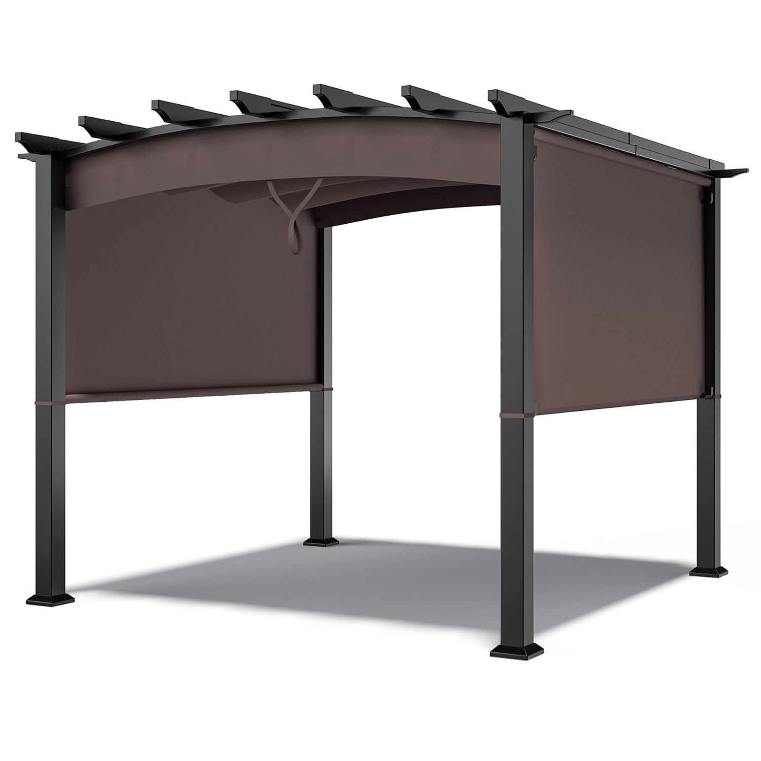 Costway 10 x 10ft Patio Pergola Gazebo Sun Shade Shelter W/Retractable Canopy