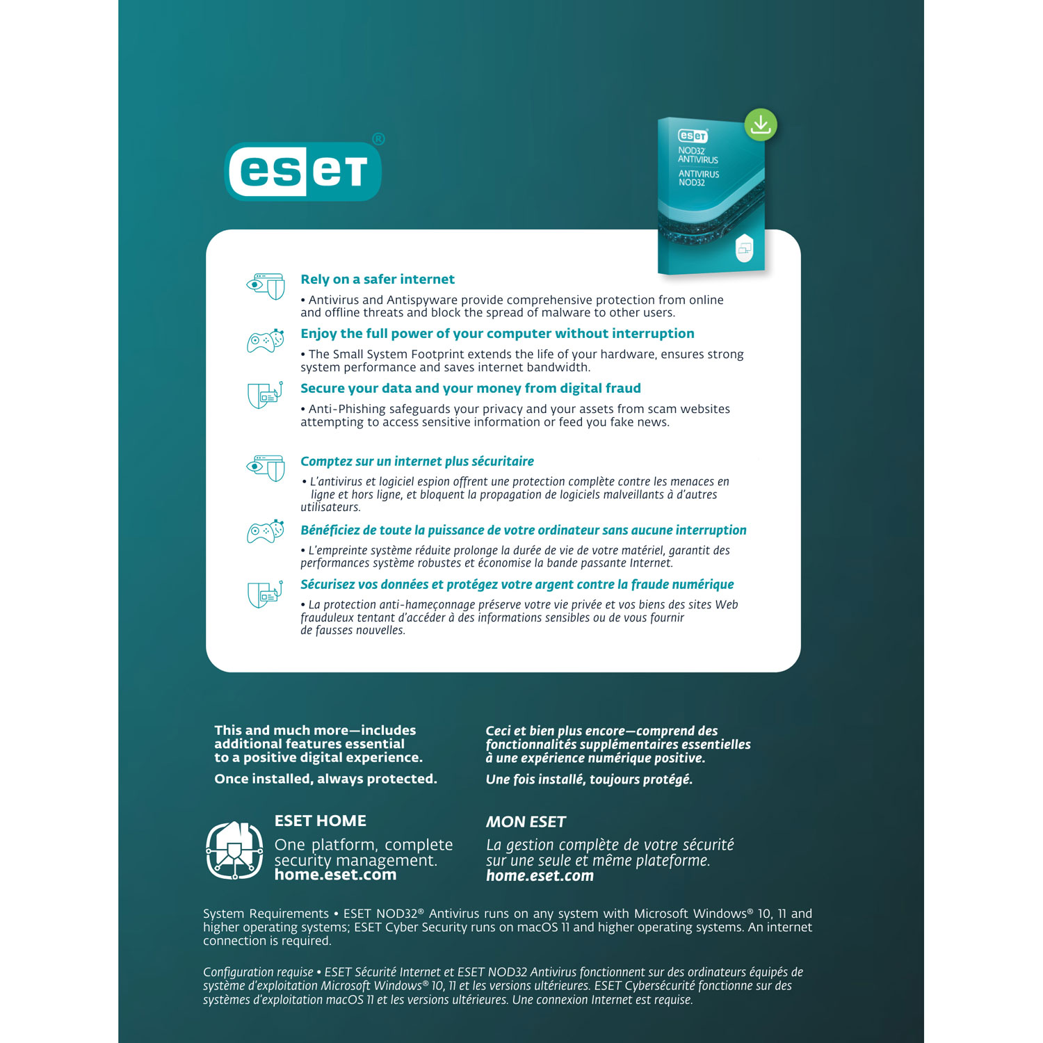 ESET NOD32 Antivirus - 1 appareil - 1 an - Téléchargement numérique