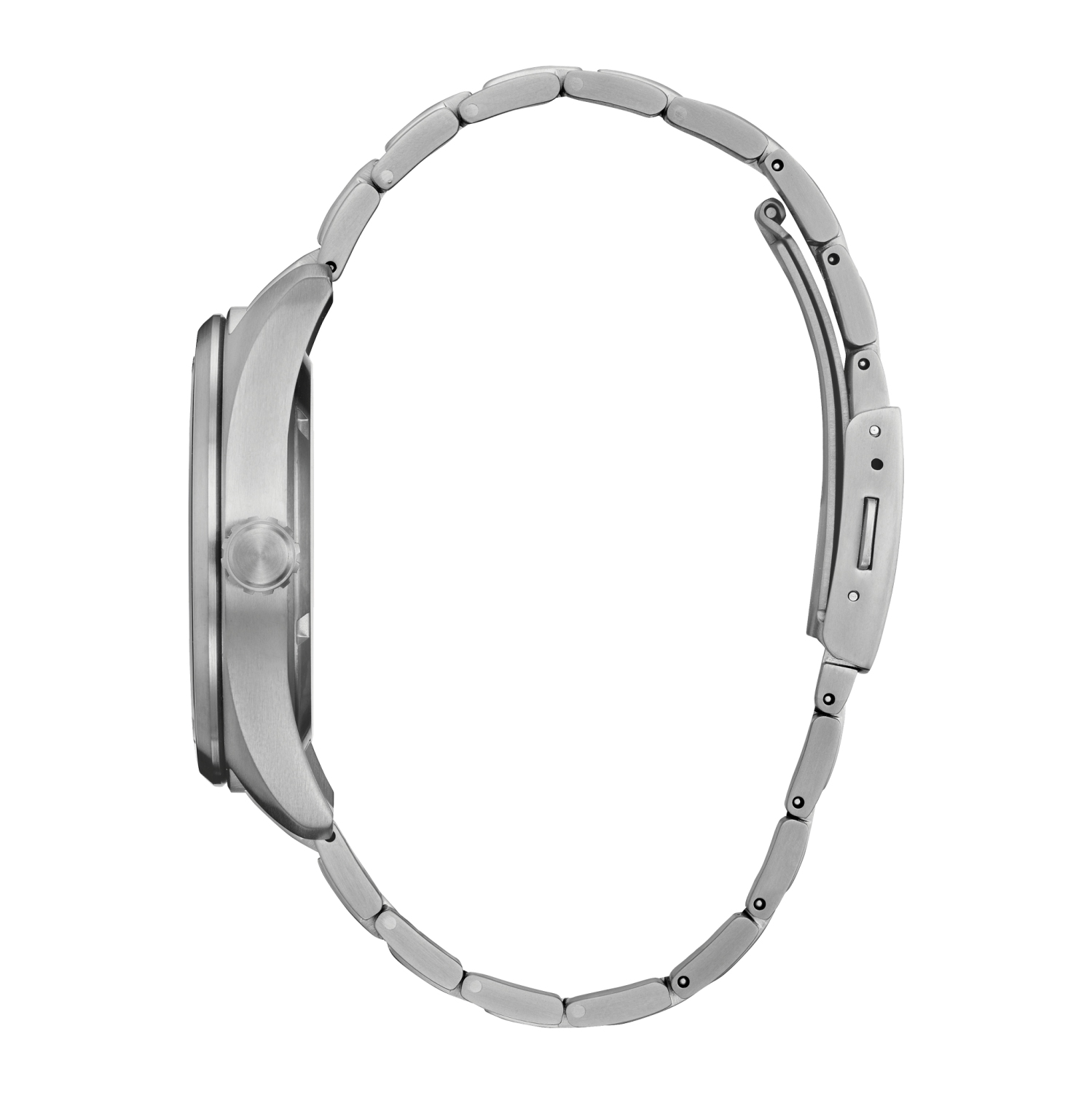 Citizen Mens Garrison Eco-Drive Watch 42mm Silver-Tone Super Titanium Case and Bracelet with Black Dial