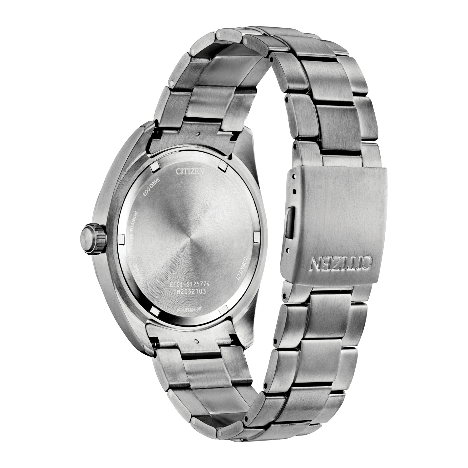 Citizen Mens Garrison Eco-Drive Watch 42mm Silver-Tone Super Titanium Case and Bracelet with Black Dial
