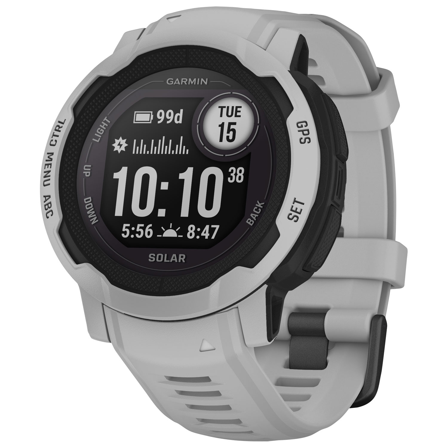 Garmin Instinct 2 Solar 45mm GPS Watch with Heart Rate Monitor - Mist Gray
