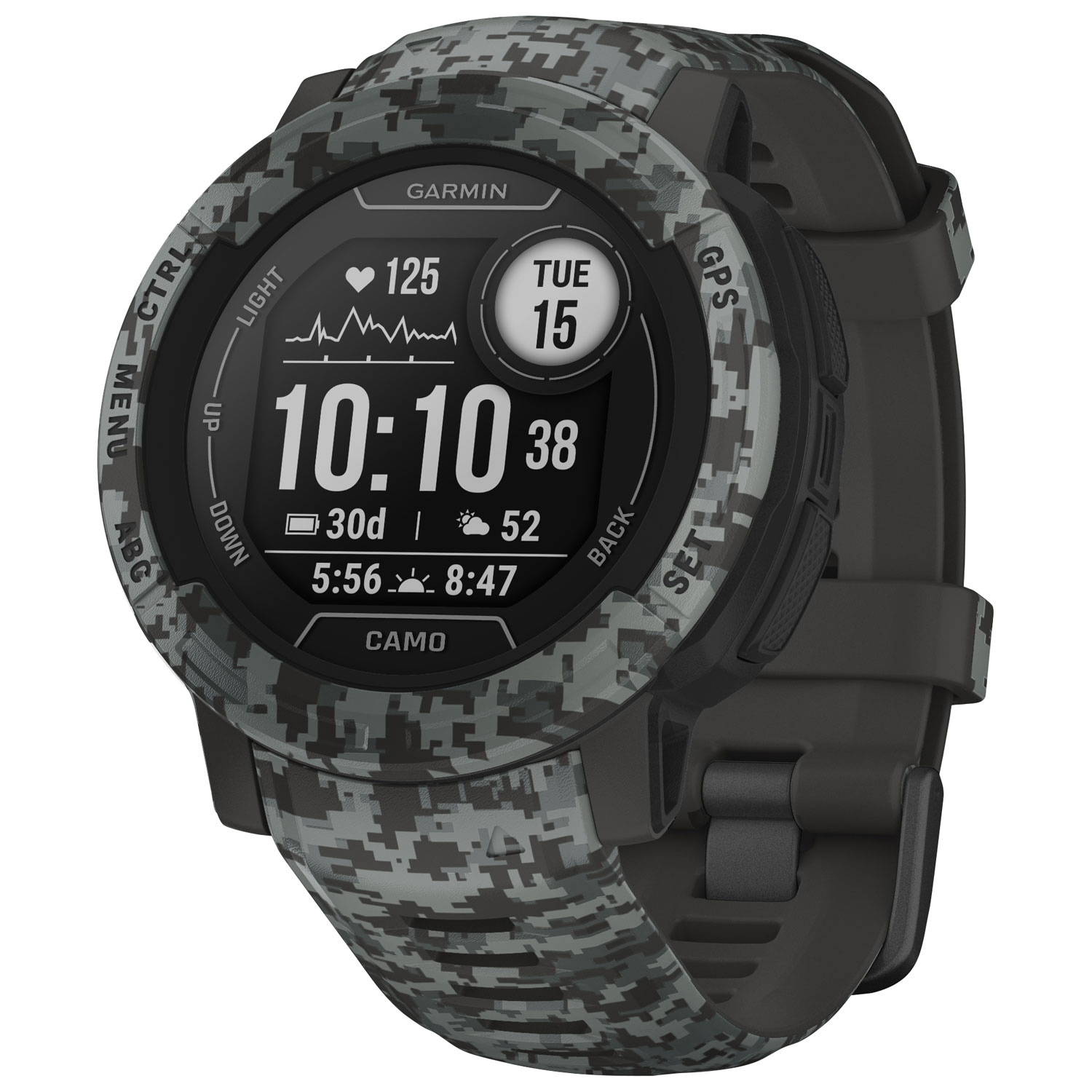 Garmin Instinct 2 Camo Edition 45mm GPS Watch with Heart Rate Monitor - Graphite Camo