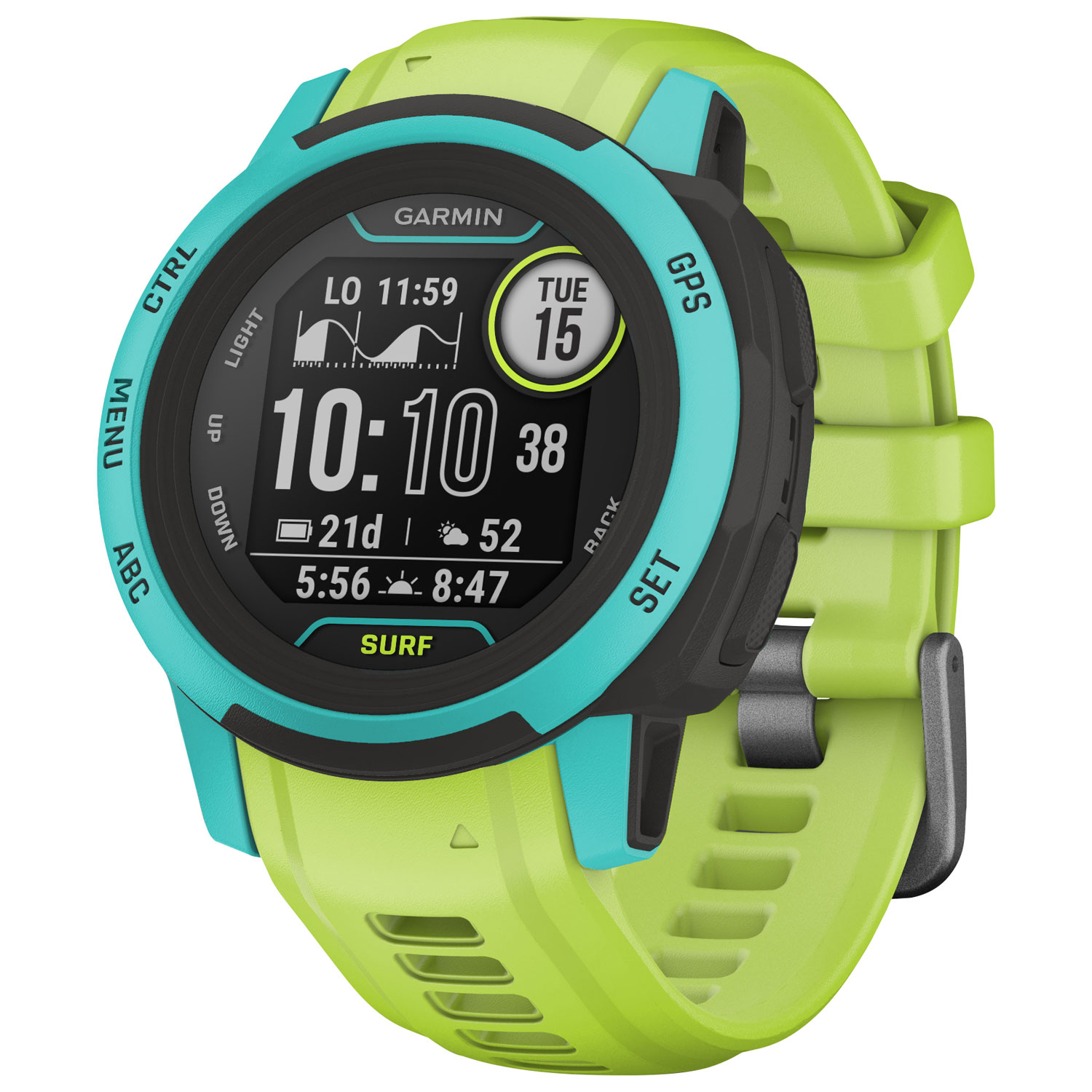 Garmin Instinct 2S Surf Edition 40mm GPS Watch with Heart Rate Monitor - Waikiki