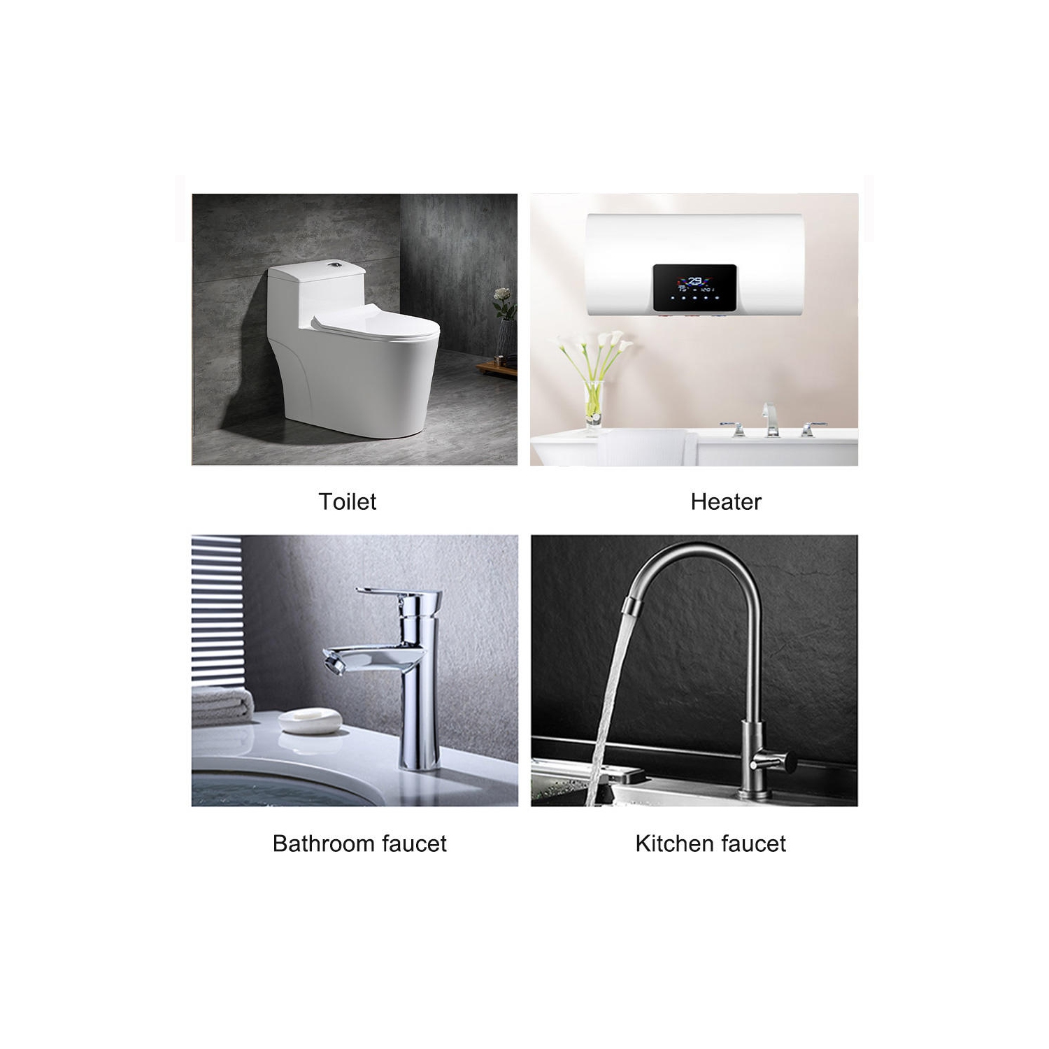 2-pack Stainless Steel Faucet Hose 1/2" IPS Brass Nut x 3/8" Female Fitting - 3 Ft