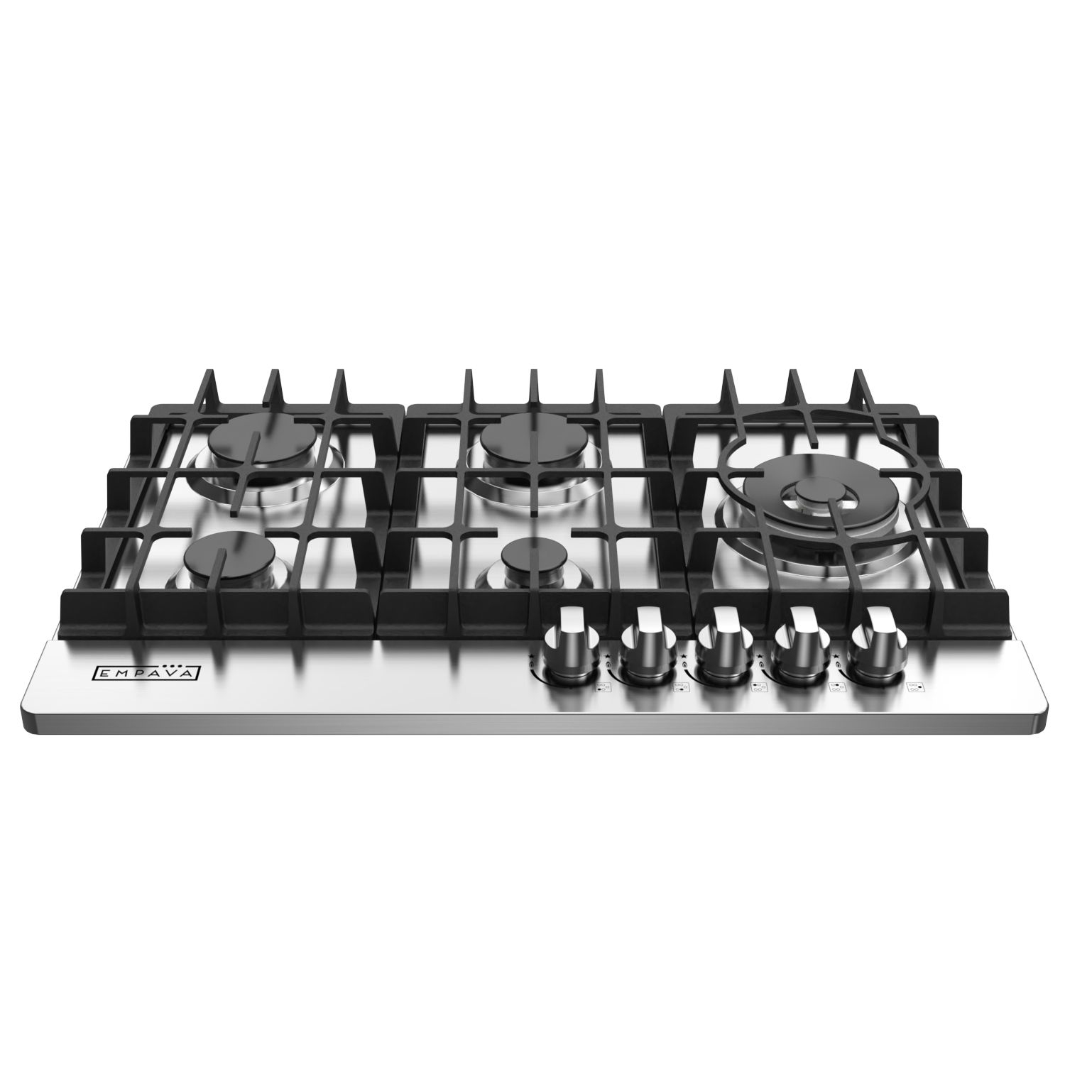 Surface de cuisson au gaz encastrable 30 pi3 à 5 brûleurs scellés Emava – gaz convertible en acier inoxydable