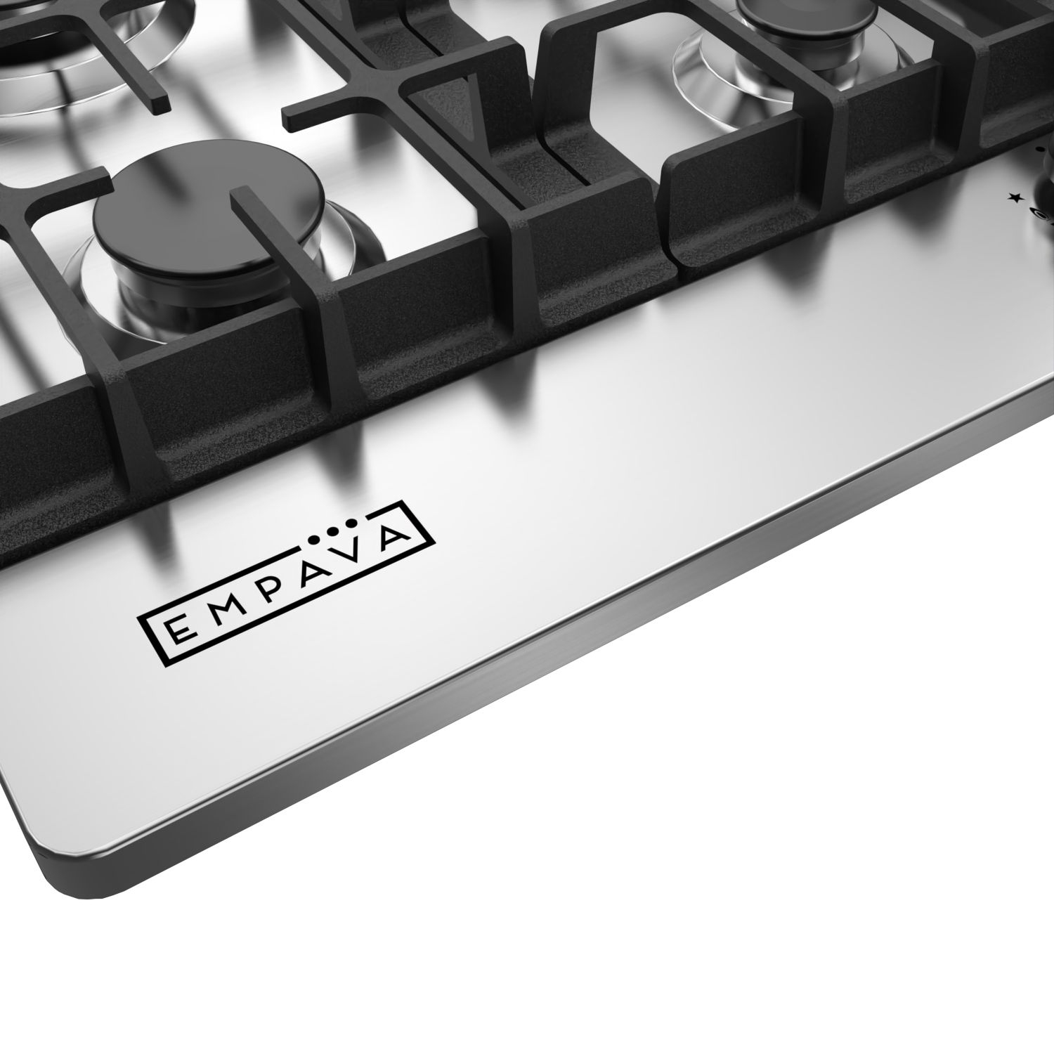 Surface de cuisson au gaz encastrable 30 pi3 à 5 brûleurs scellés Emava – gaz convertible en acier inoxydable