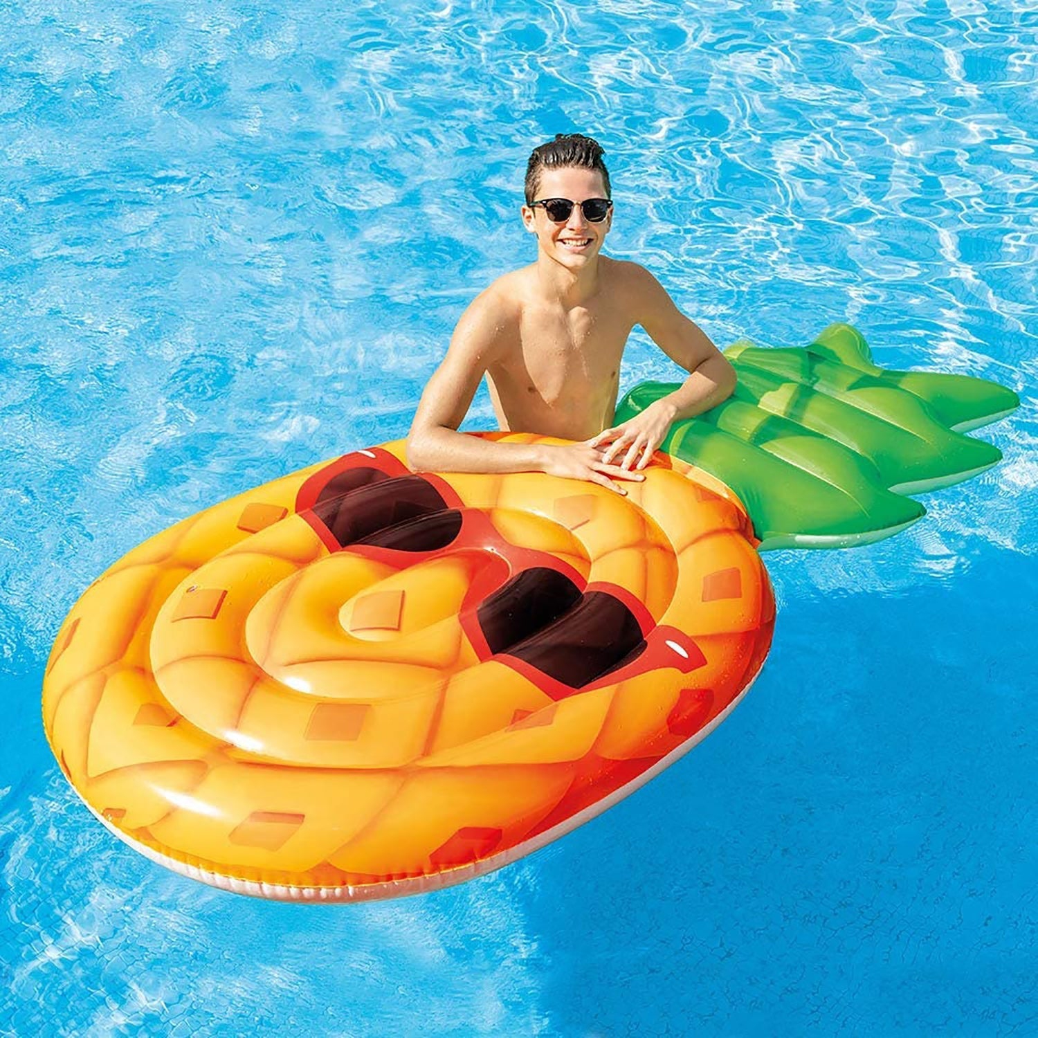 Intex - Matelas Gonflable pour Piscine en forme d'ananas, 85'' x 42'', Jaune