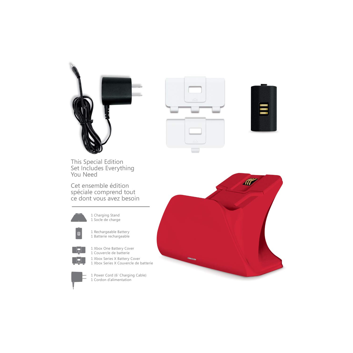 Support de recharge universel pour manette Gear Pulse Red Xbox Pro, batterie rechargeable 1100 mAh, station de recharge pour Xbox Series X|S et Xbox