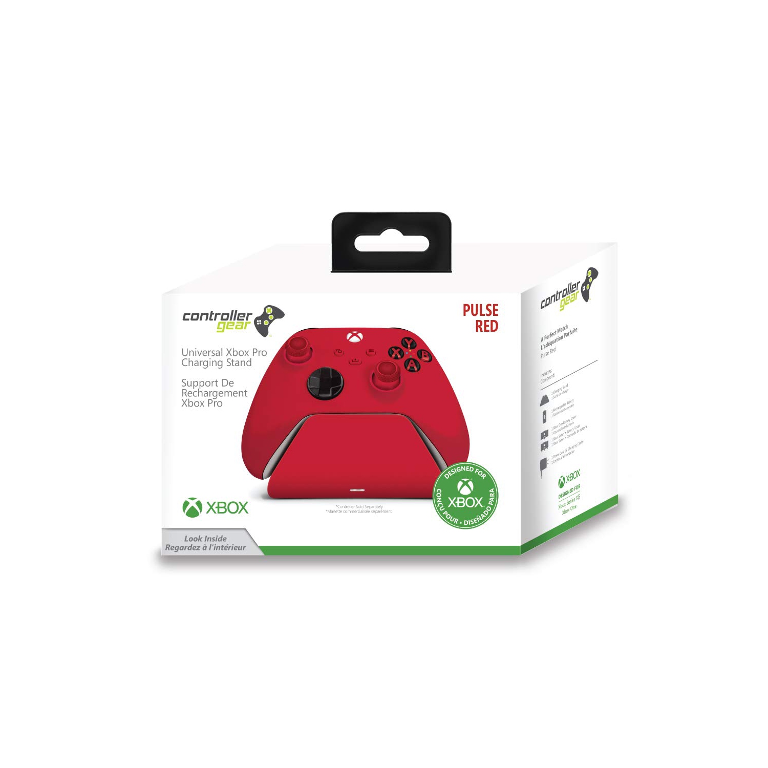 Support de recharge universel pour manette Gear Pulse Red Xbox Pro, batterie rechargeable 1100 mAh, station de recharge pour Xbox Series X|S et Xbox