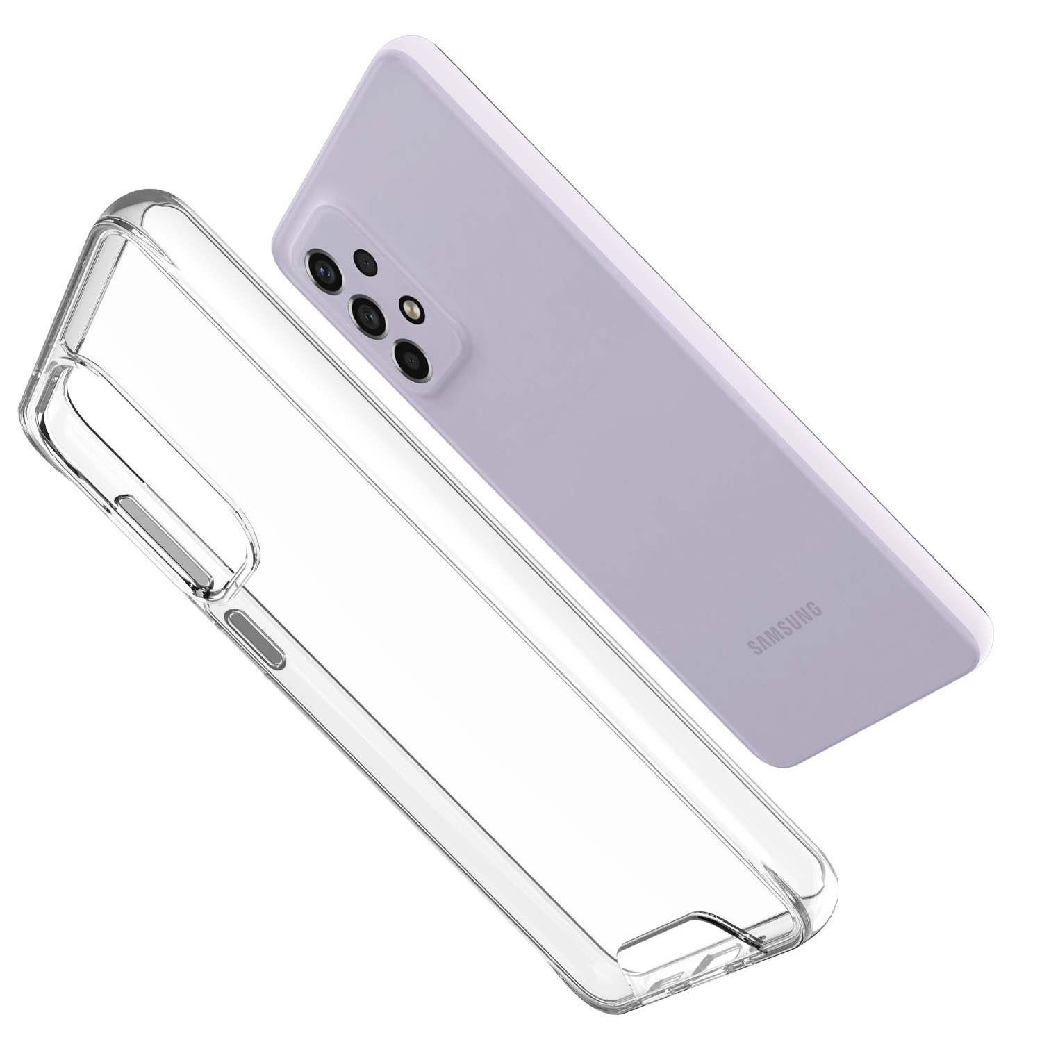 Housse de protection hybride cristalline TopSave avec bouton argenté pour Samsung Galaxy A33