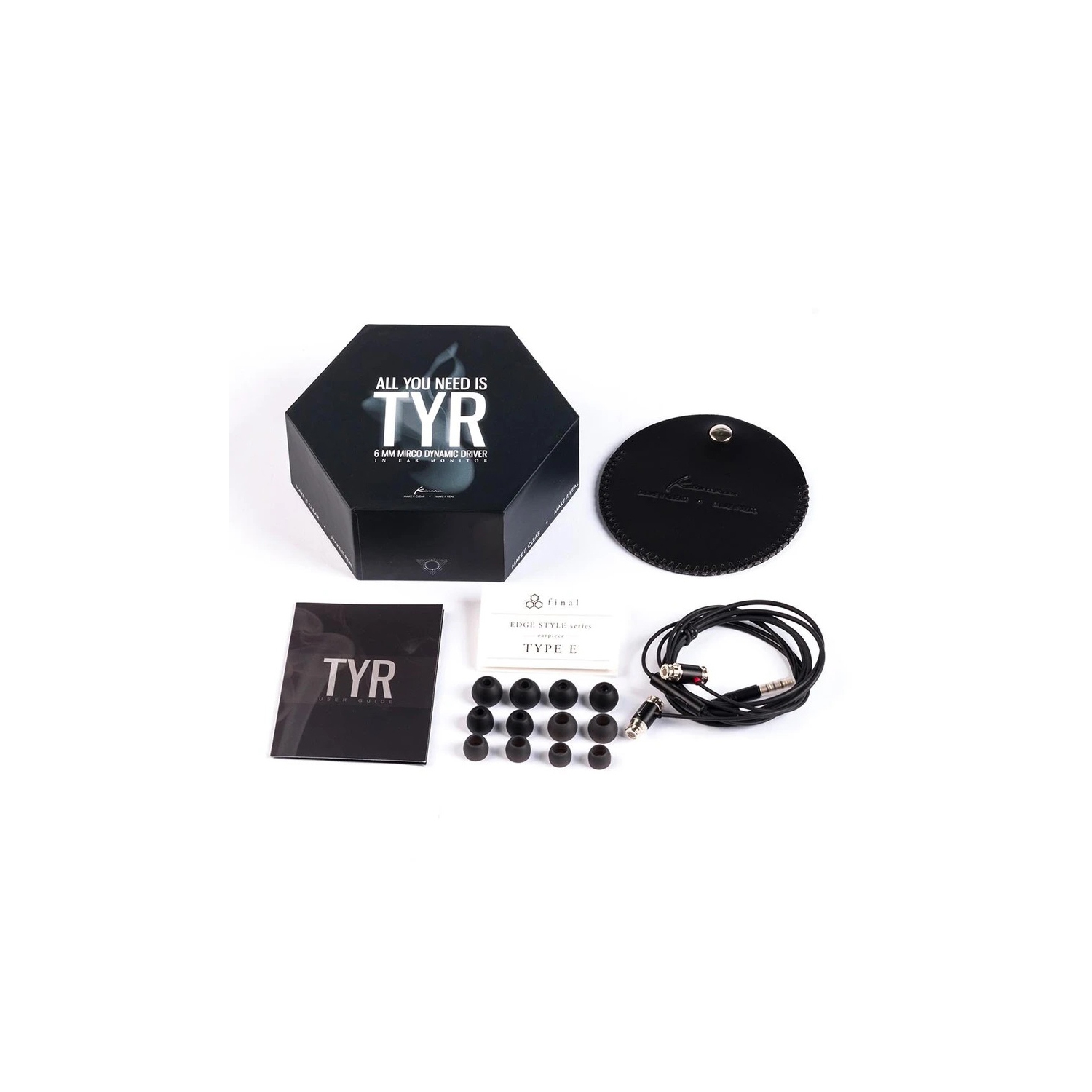 Kinera TYR In-Ear Monitor Ergonomic Design for Comfortable Fit 6mm Micro Dynamic Driver, Black