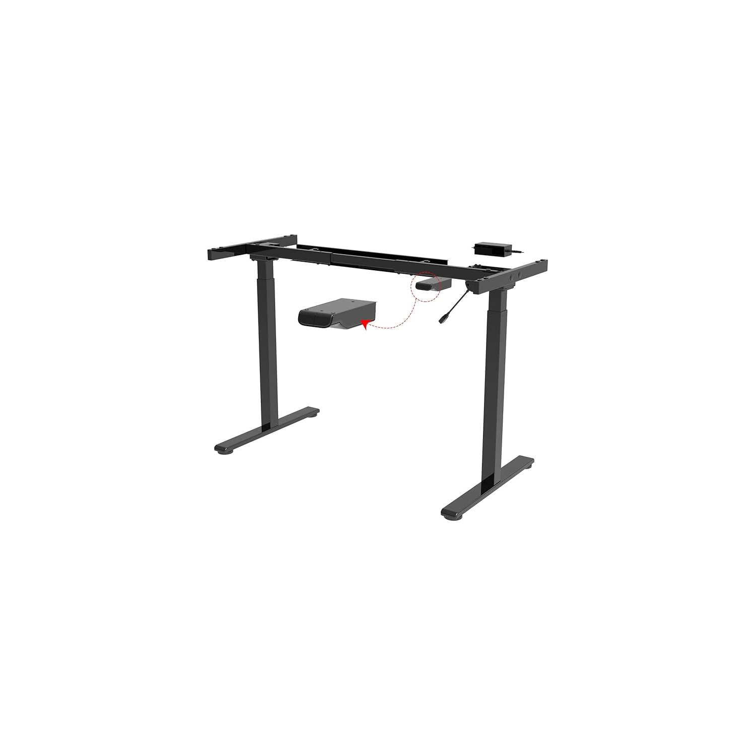 Cadre de bureau debout à hauteur ajustable à l'électricité, bureau assis/debout ergonomique pour tables 39-63 po