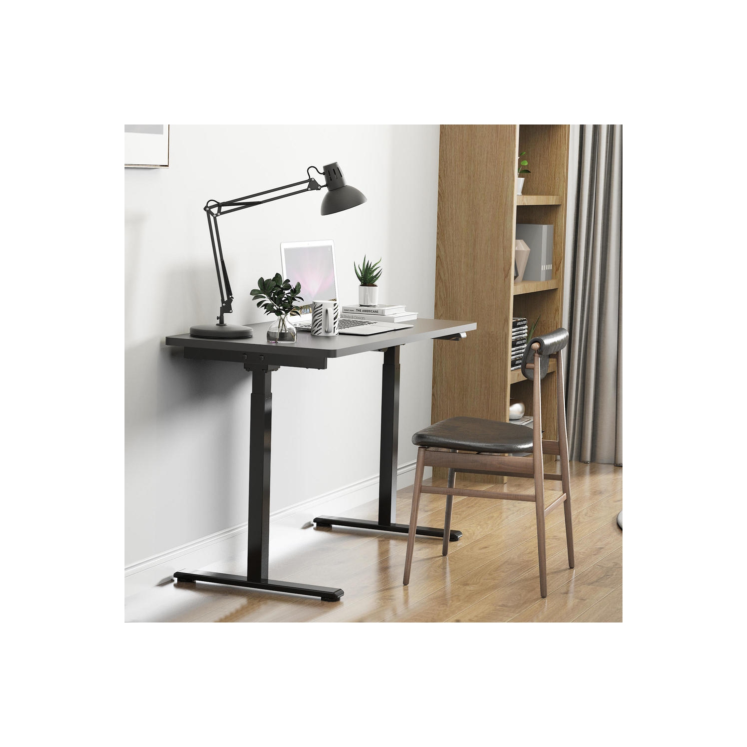 Cadre de bureau debout à hauteur ajustable à l'électricité, bureau assis/debout ergonomique pour tables 39-63 po