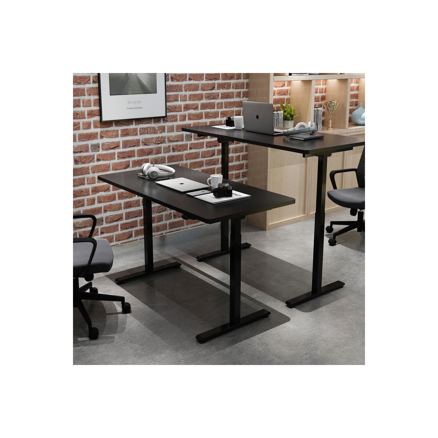 Cadre de bureau debout à hauteur ajustable à l'électricité, bureau assis/debout ergonomique pour tables 39-63 po