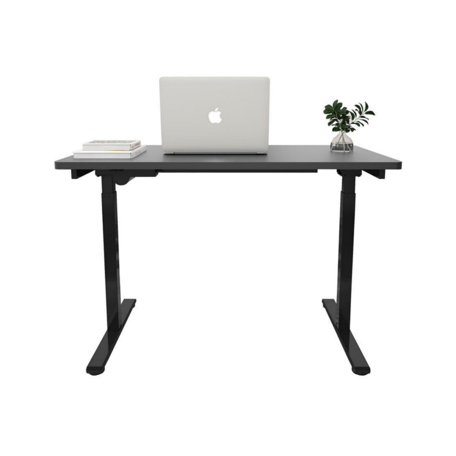 Black Height Adjustable Standing Desk Frame, Electric Sit Stand Desk Frame 2 Stage Single Motor for 38 to 53 inch Table Tops (Not Included)