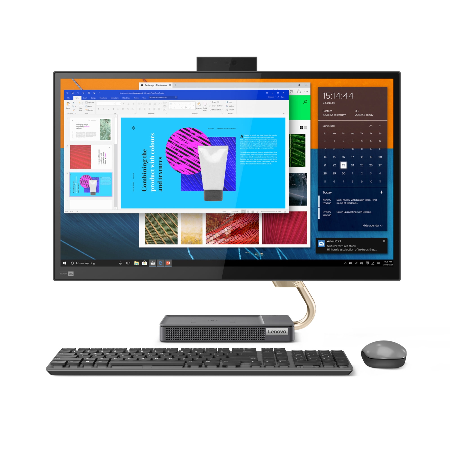 Lenovo IdeaCentre AIO 5i Desktop, 27.0" IPS Touch 350 nits, i5-10400T, UHD Graphics 630, 8GB, 1256GB, Win 11 Home