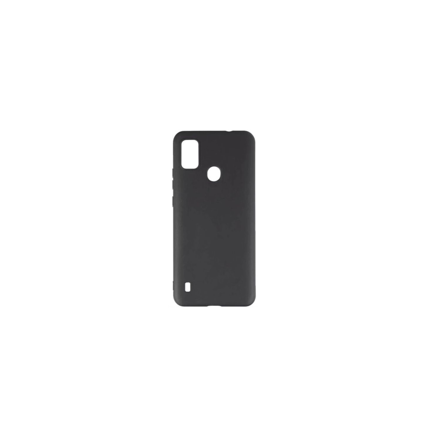 TopSave Soft Gel Rubber Matt Back TPU w/Glossy Bumper Case For ZTE Blade A7P 6.5" , Black