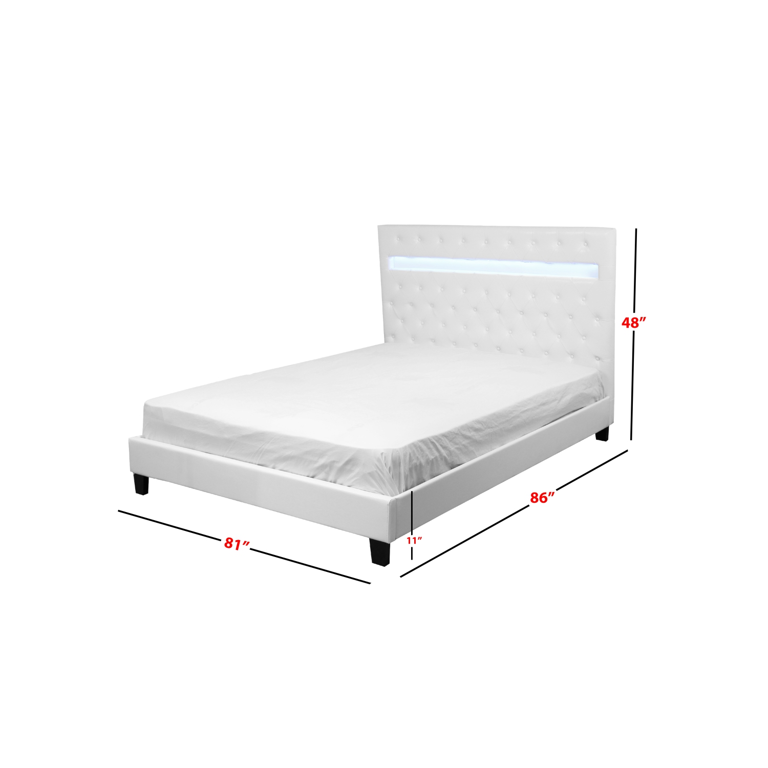 Otis Black Led Bed Queen